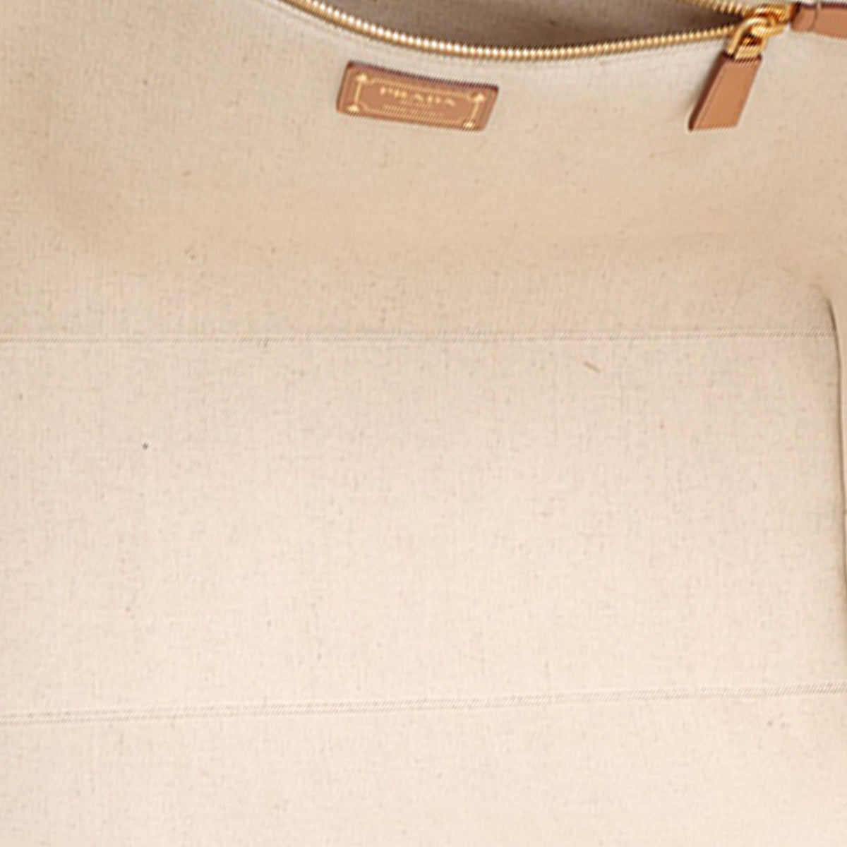 Prada Large Linen and Vitello Logo Tote