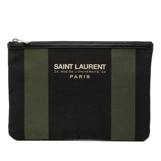 Canvas Beach Zip Clutch