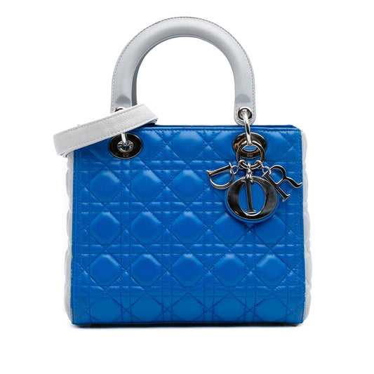 Dior Medium Bicolor Lambskin Cannage Lady Dior