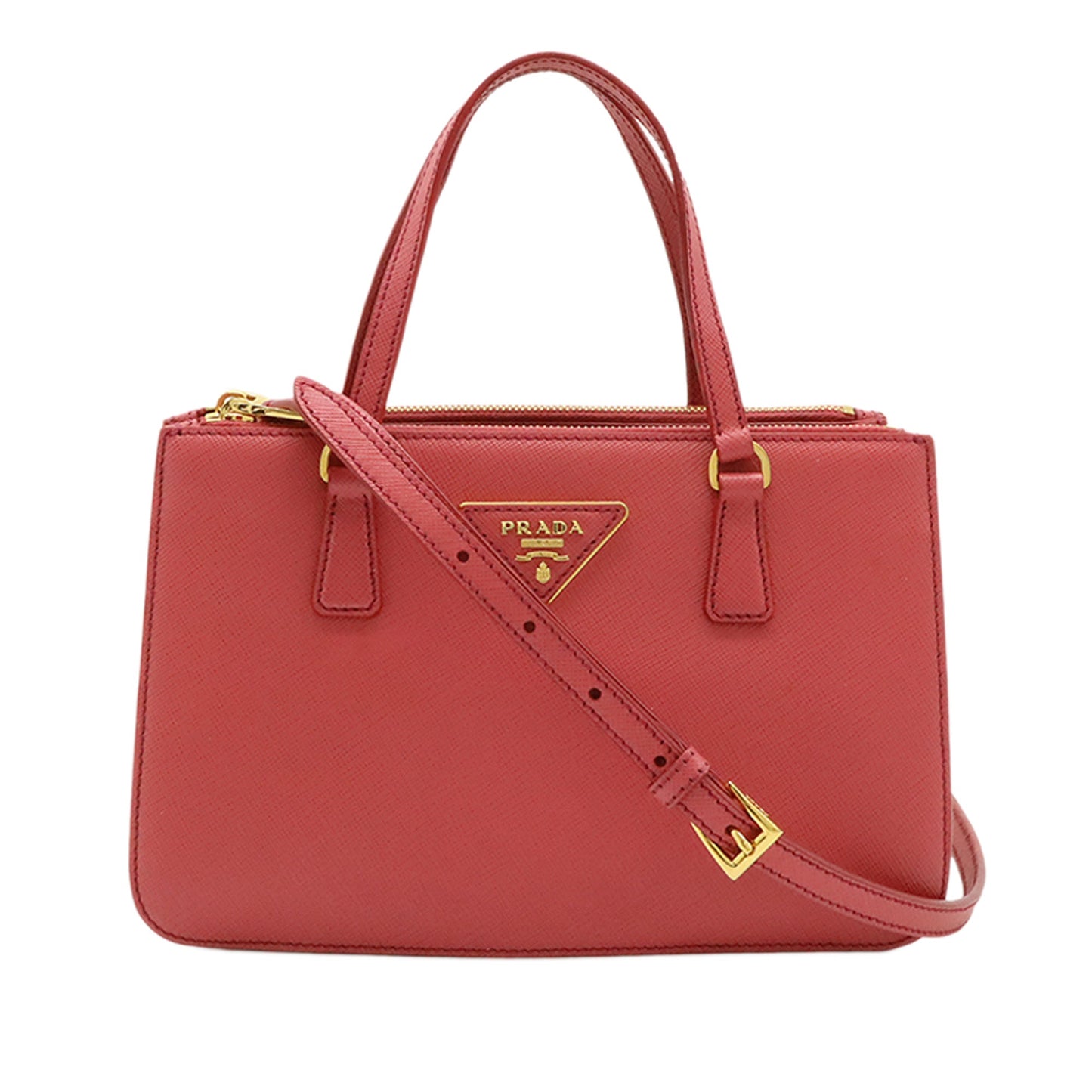 Prada Mini Saffiano Lux Galleria Double Zip Satchel