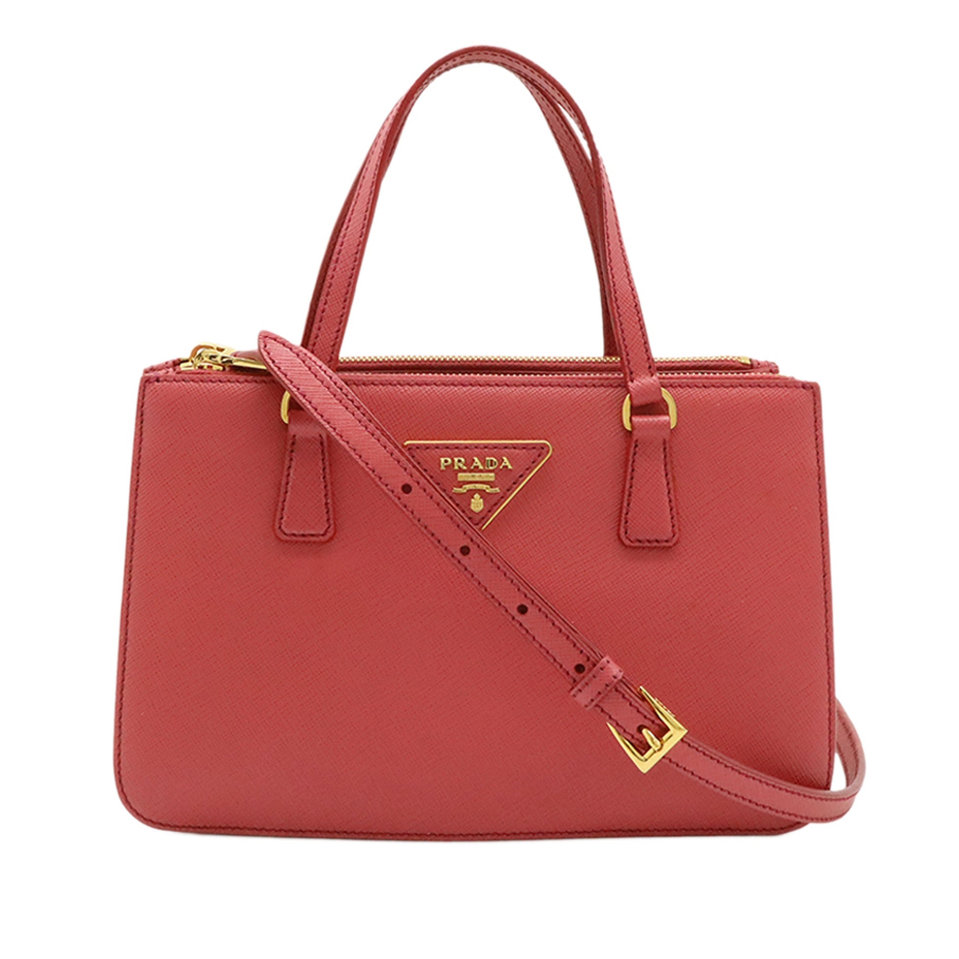 Prada Mini Saffiano Lux Galleria Double Zip Satchel