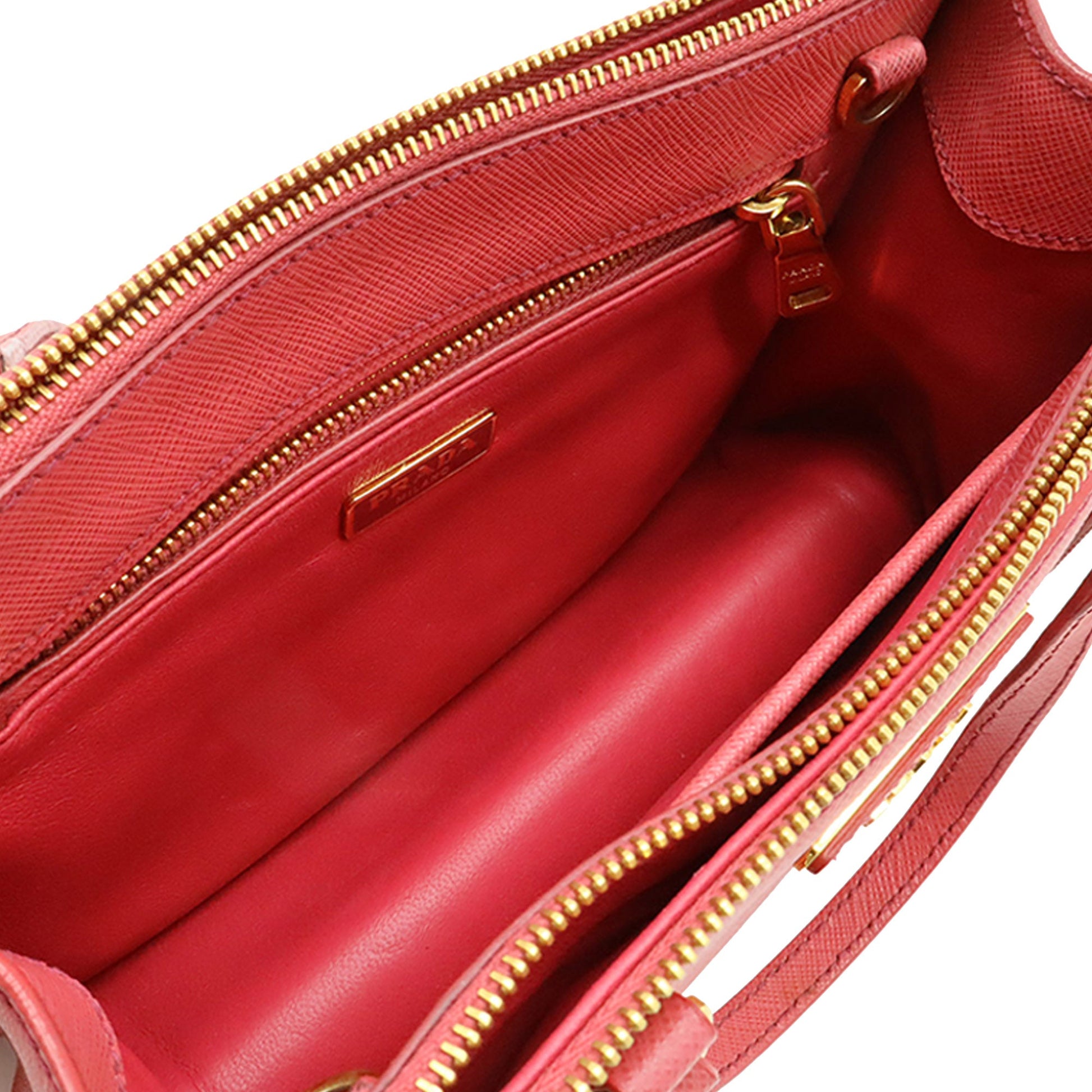 Prada Mini Saffiano Lux Galleria Double Zip Satchel