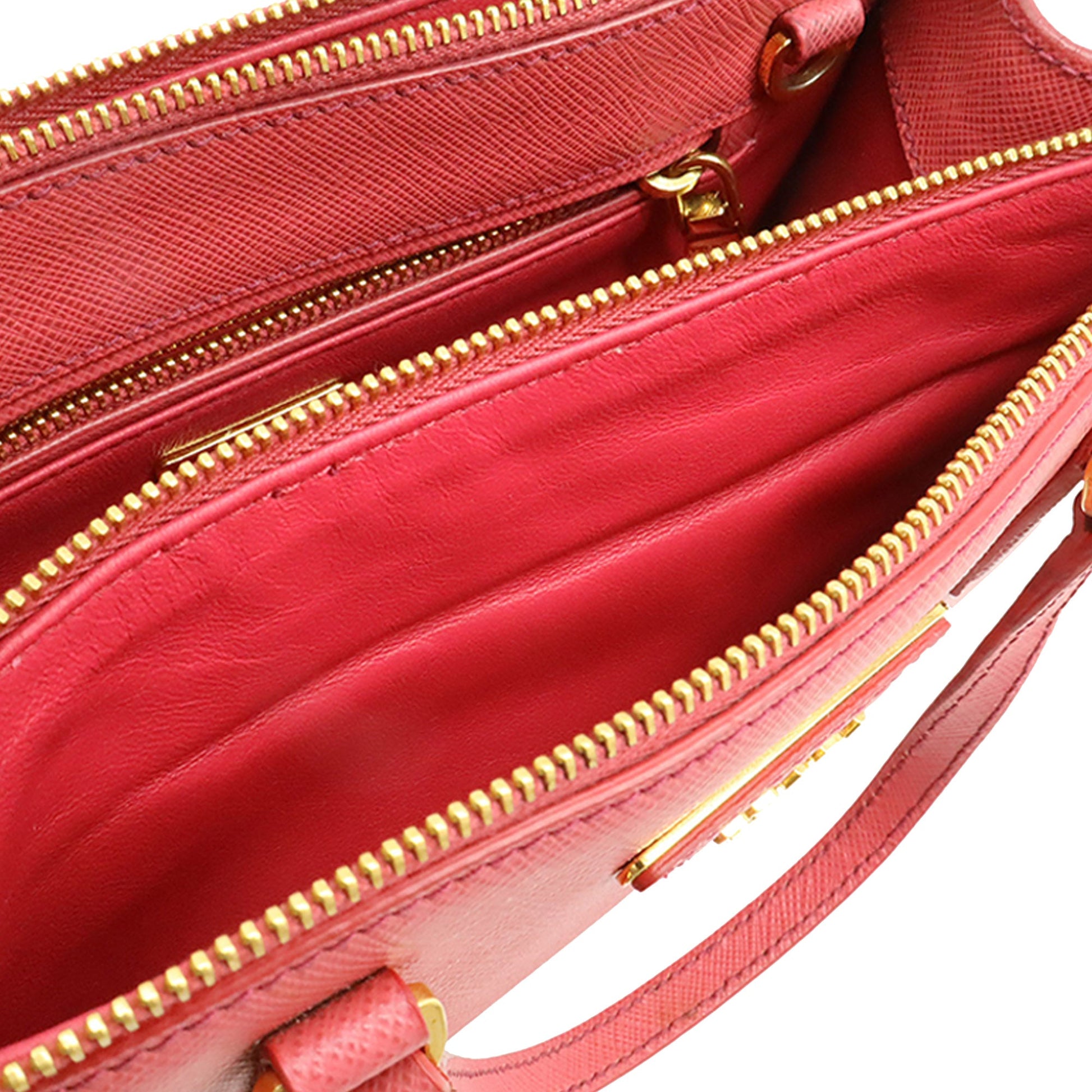 Prada Mini Saffiano Lux Galleria Double Zip Satchel