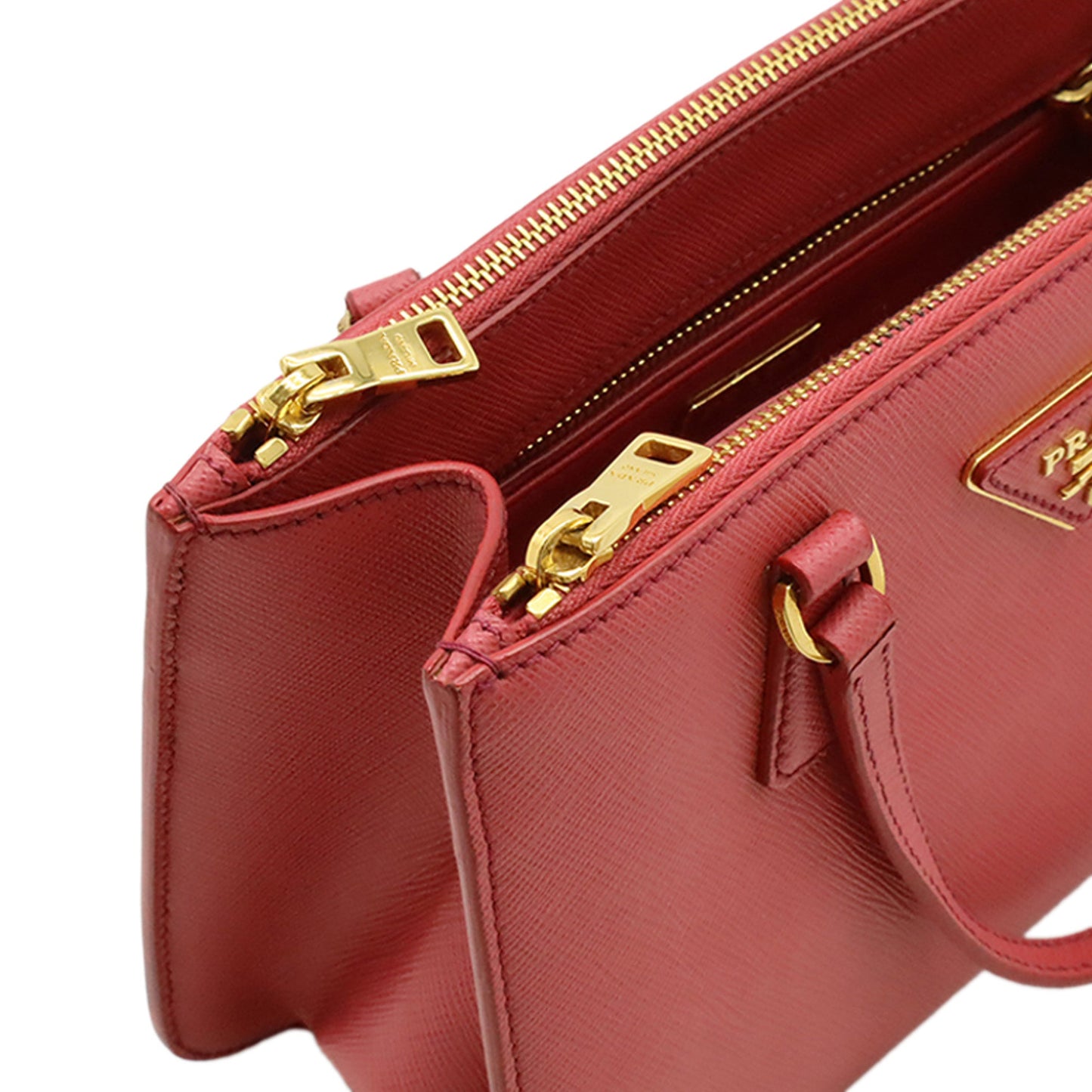 Prada Mini Saffiano Lux Galleria Double Zip Satchel
