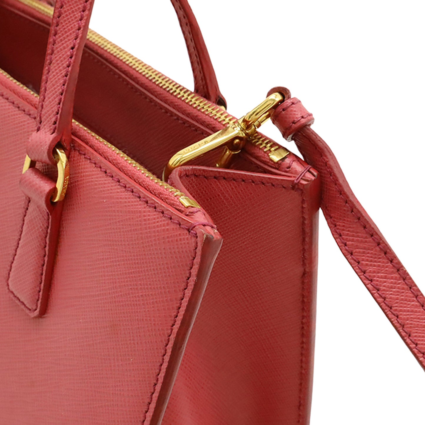 Prada Mini Saffiano Lux Galleria Double Zip Satchel
