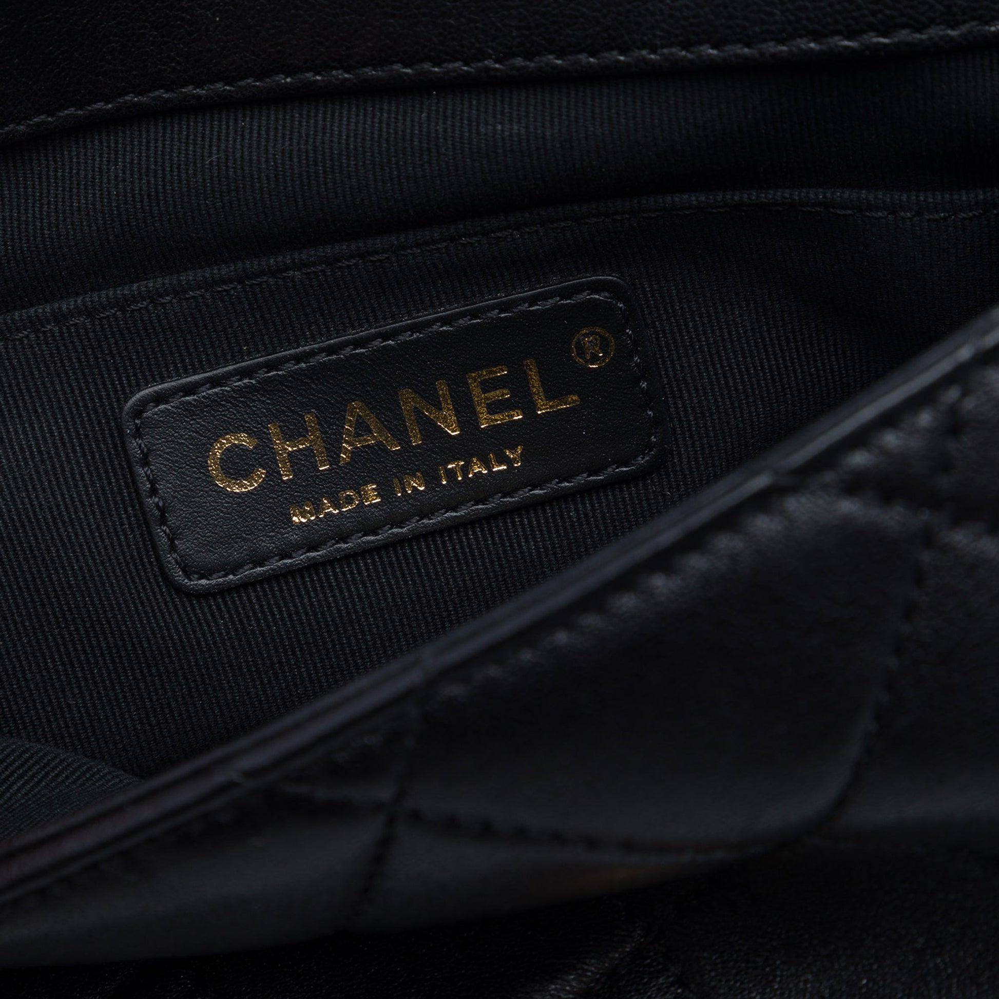 Chanel Mini Quilted Lambskin Oval Logo Chain Top Handle Flap