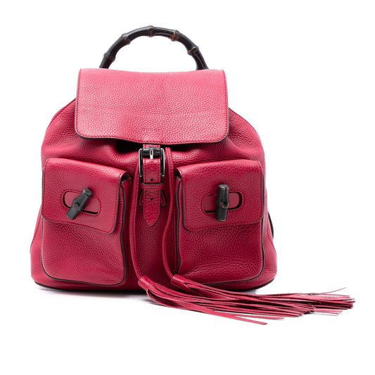 Gucci Leather Bamboo Tassel Backpack