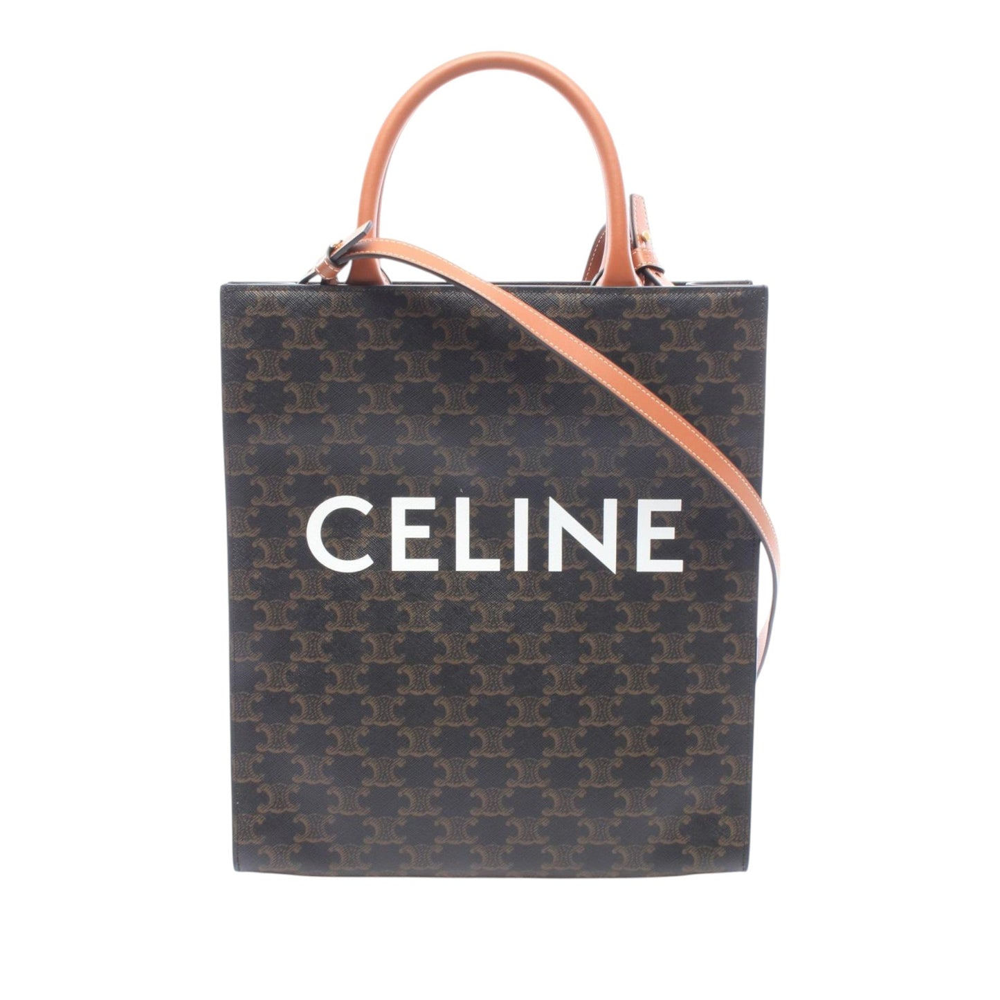 Celine Small Triomphe Coated Canvas Vertical Cabas Tote