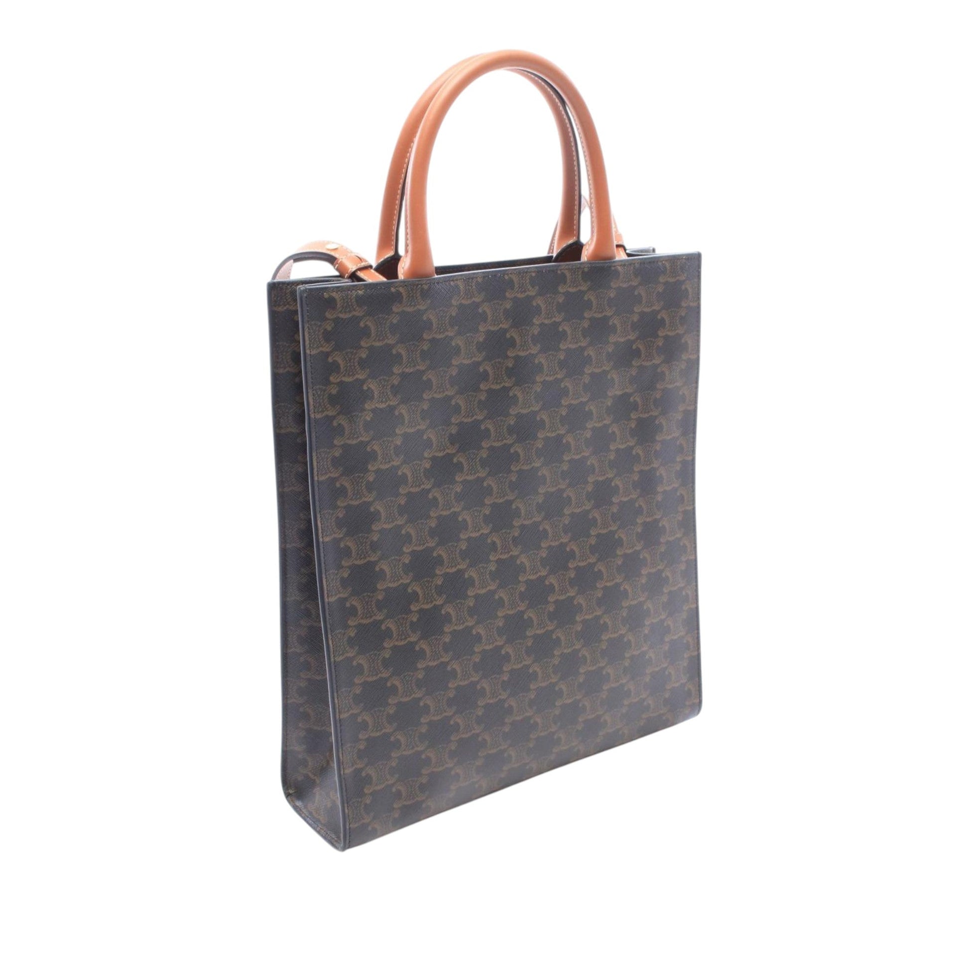 Celine Small Triomphe Coated Canvas Vertical Cabas Tote