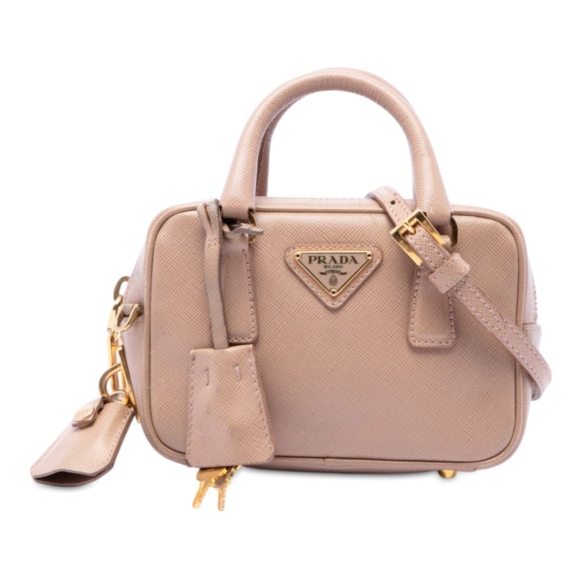 Prada Mini Saffiano Lux Bauletto Bag
