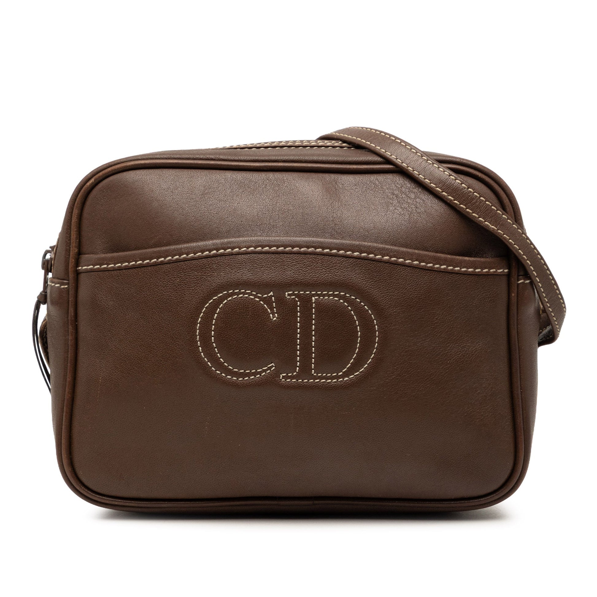 Dior Leather Stitched CD Logo Camera Bag