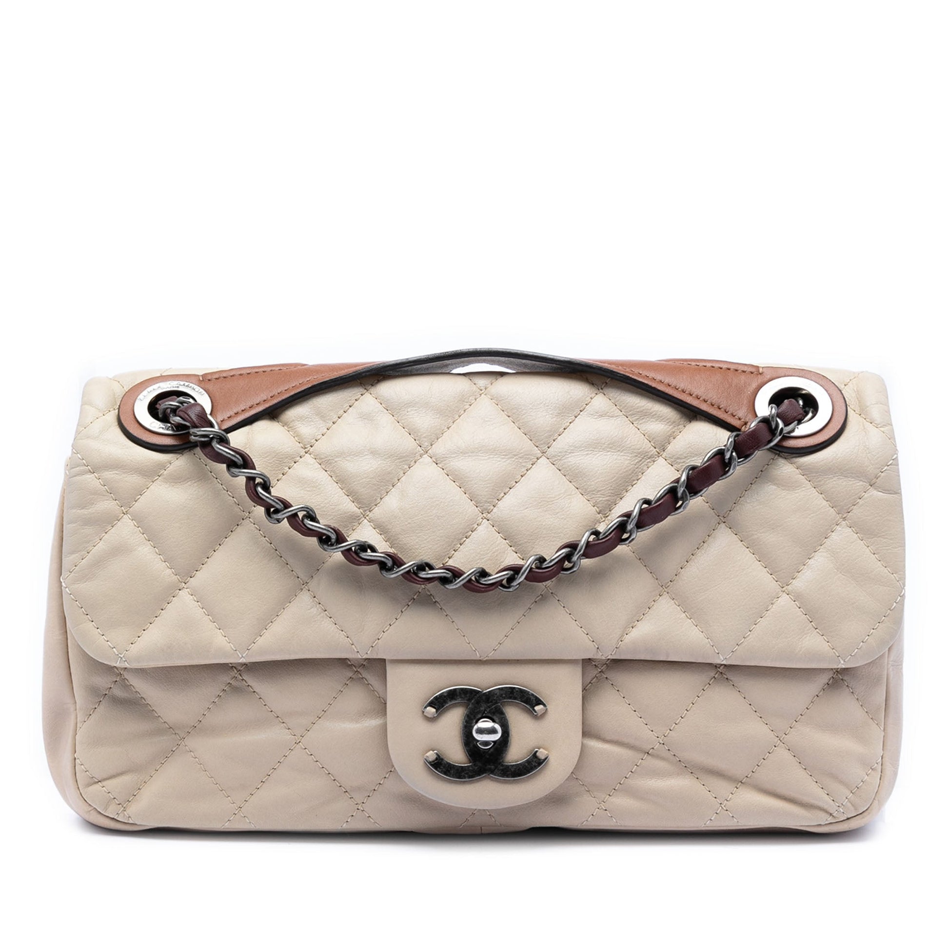 Medium Iridescent Calfskin In The Mix Flap