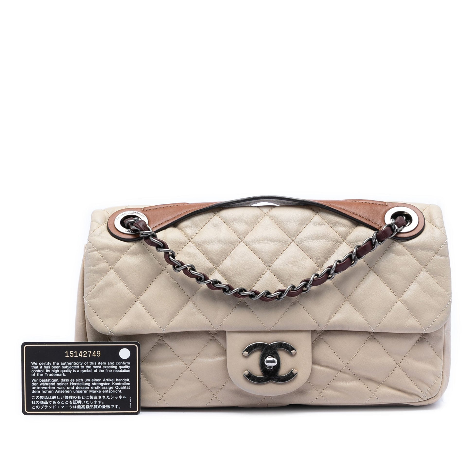Medium Iridescent Calfskin In The Mix Flap