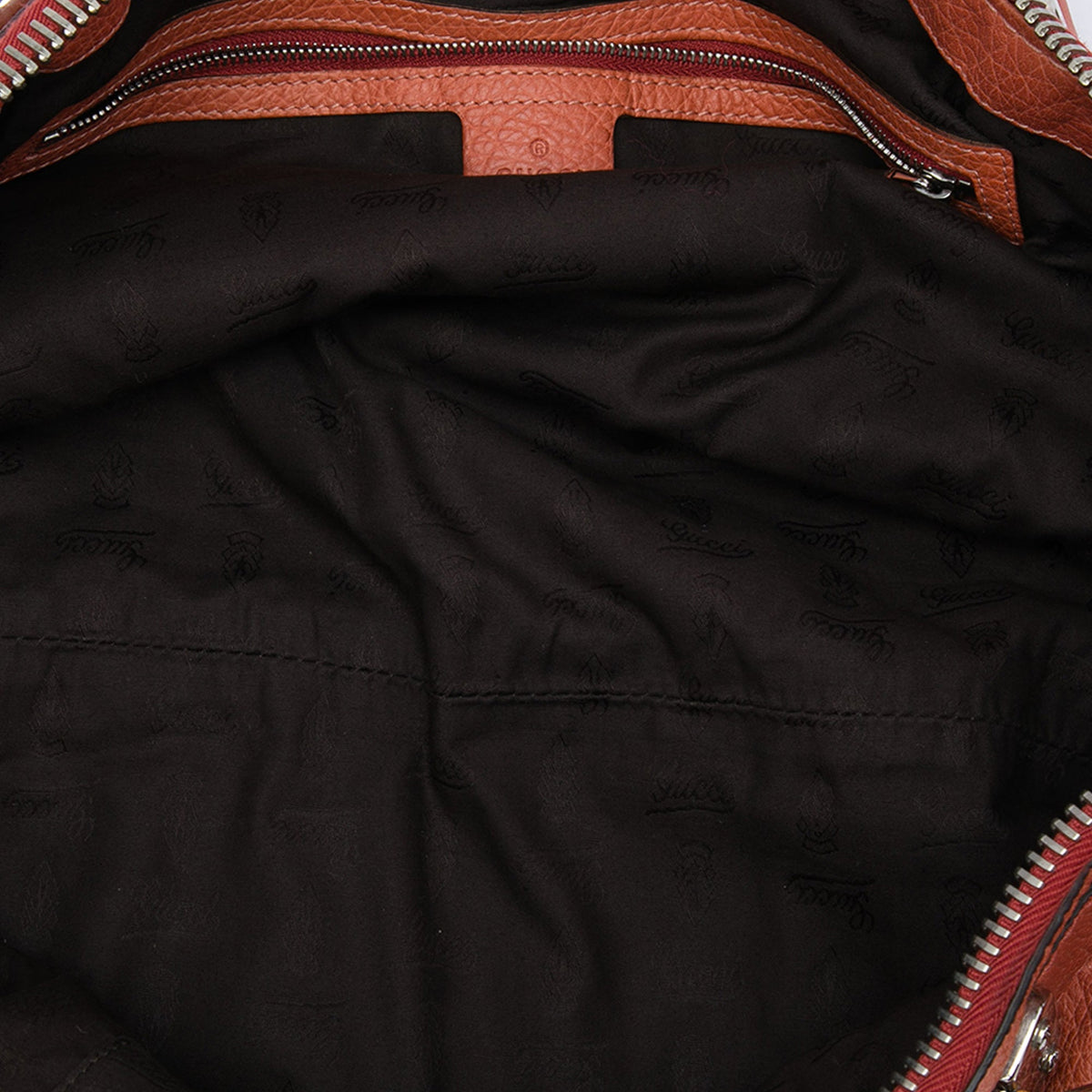 Gucci Medium Leather Bamboo Bar Tote