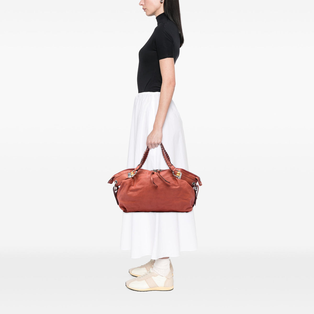 Gucci Medium Leather Bamboo Bar Tote