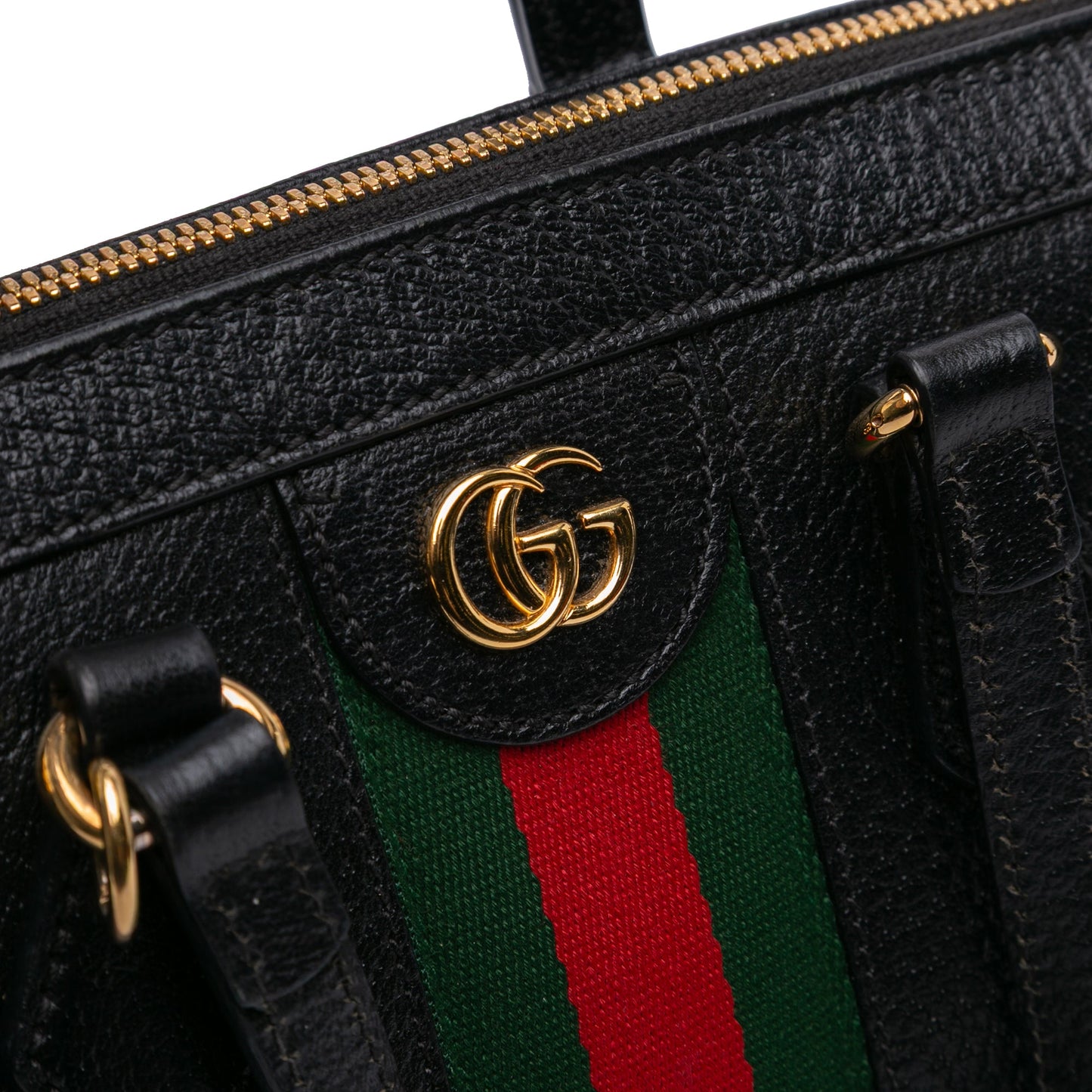 Gucci Small Leather Web Ophidia Satchel