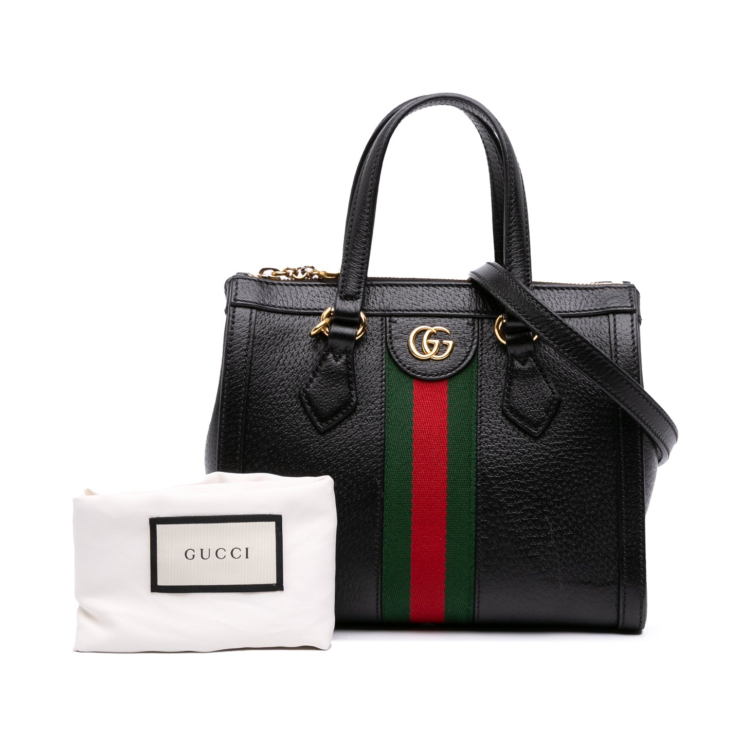 Gucci Small Leather Web Ophidia Satchel