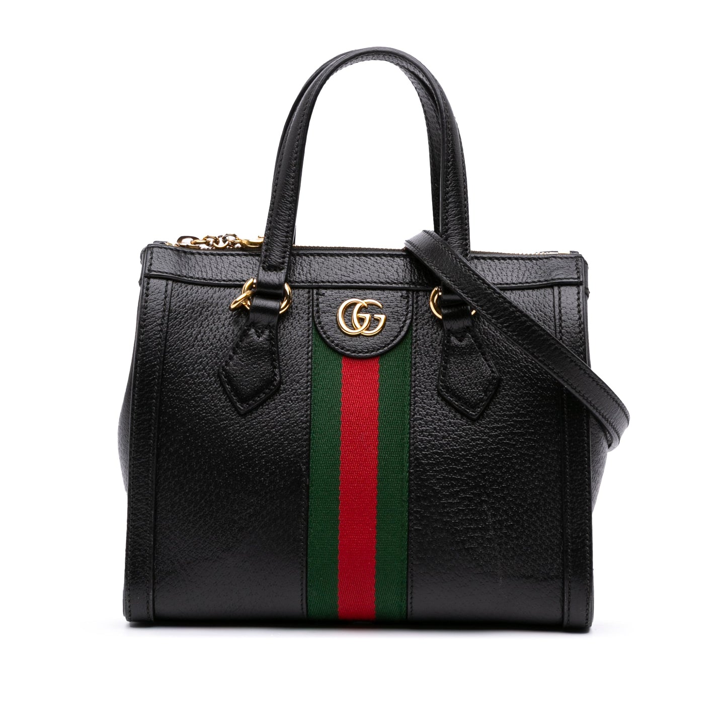 Gucci Small Leather Web Ophidia Satchel