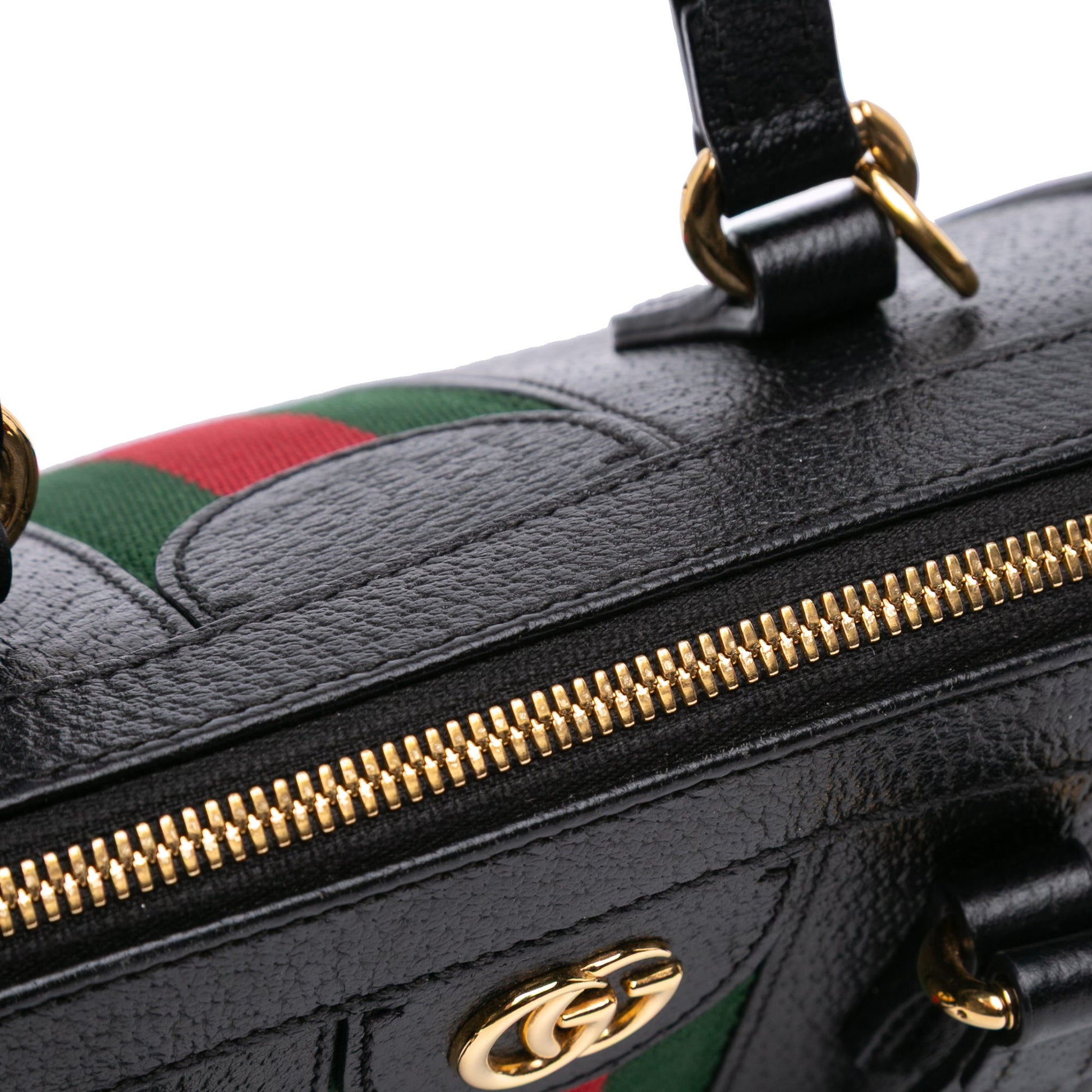 Gucci Small Leather Web Ophidia Satchel