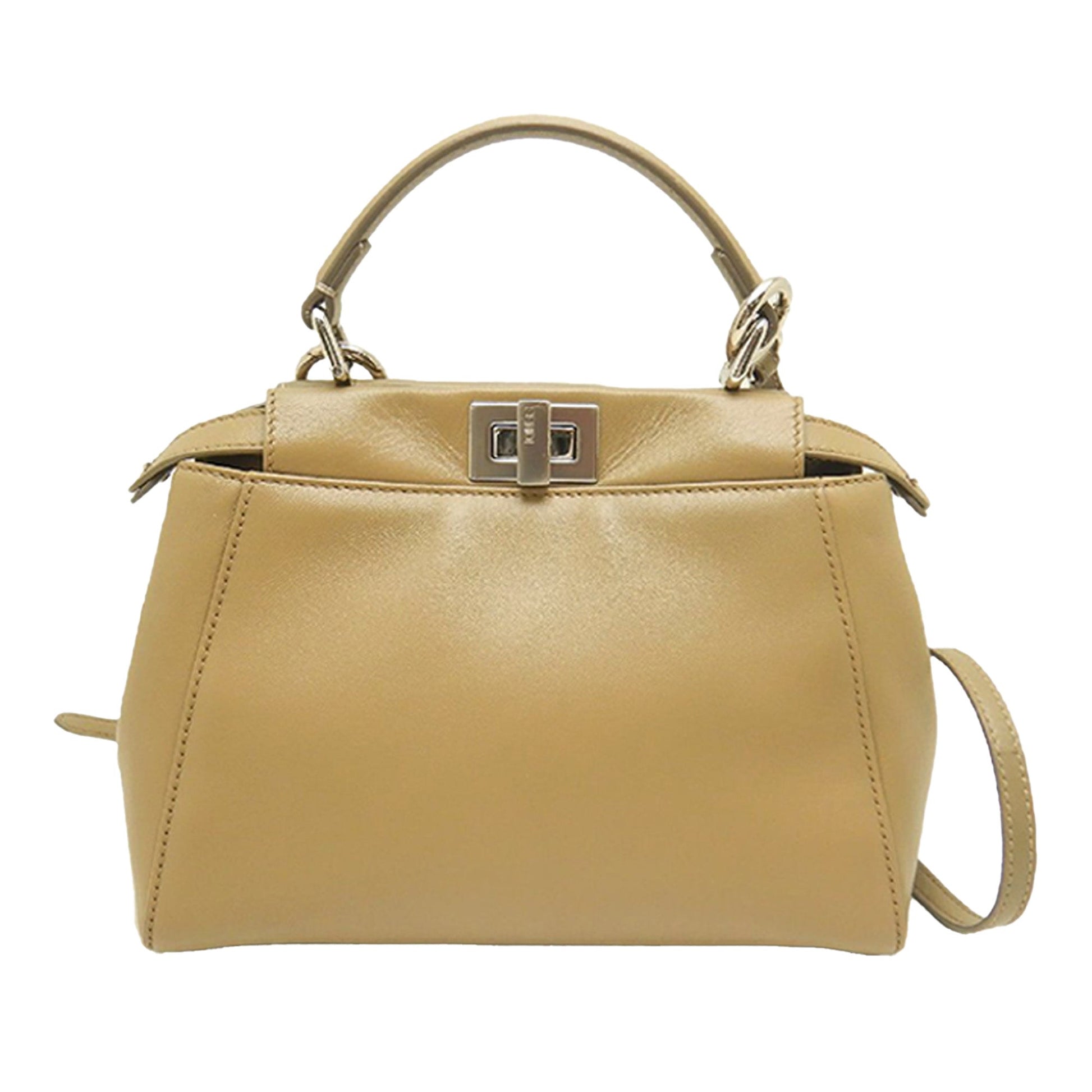 Fendi Mini Leather Selleria Peekaboo Iconic Satchel