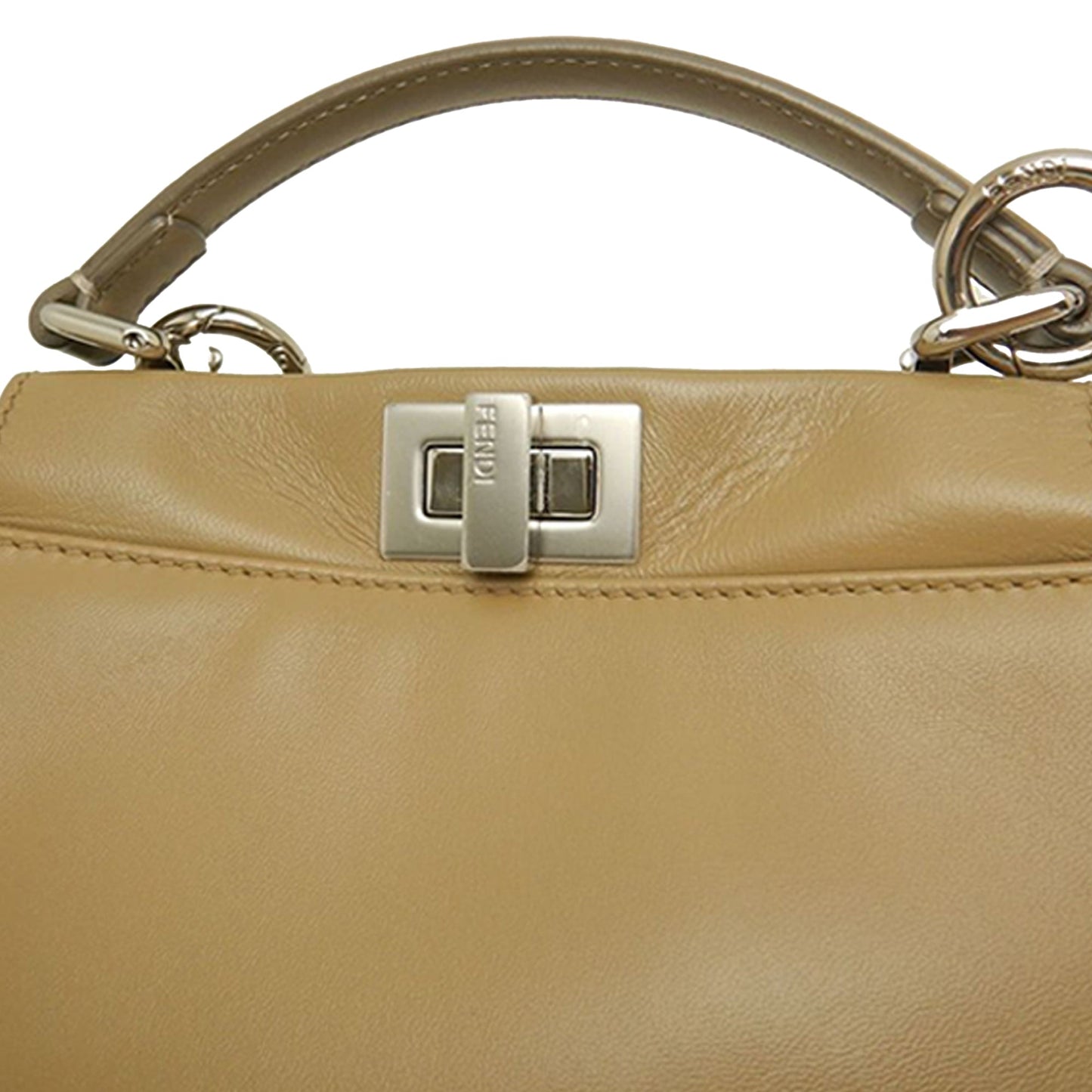 Fendi Mini Leather Selleria Peekaboo Iconic Satchel
