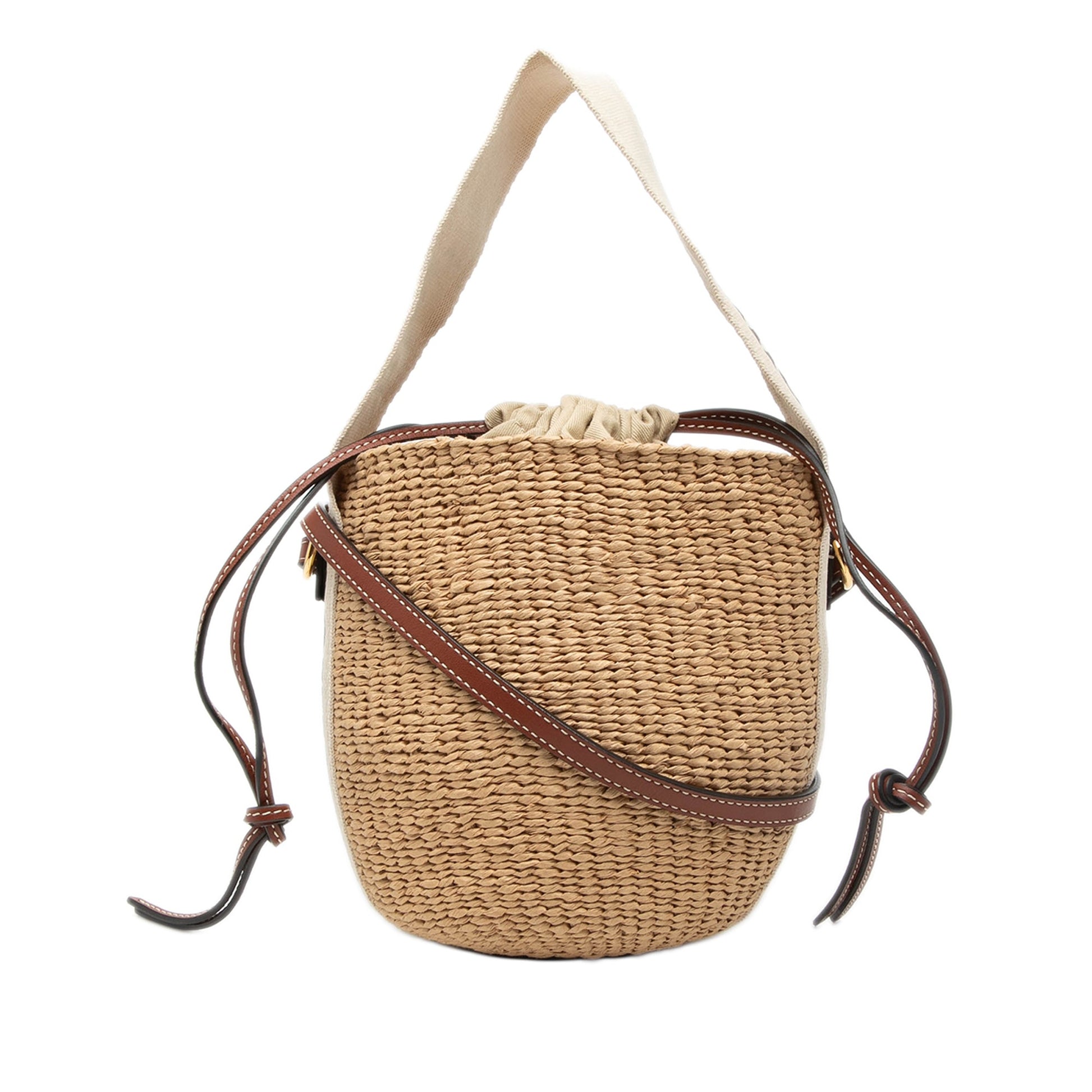Small Raffia Woody Basket Bag