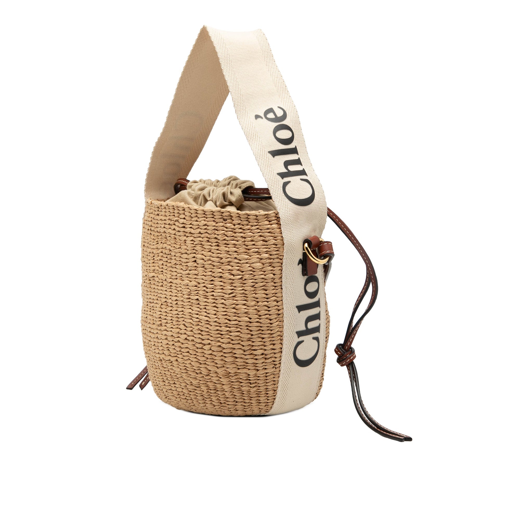 Small Raffia Woody Basket Bag