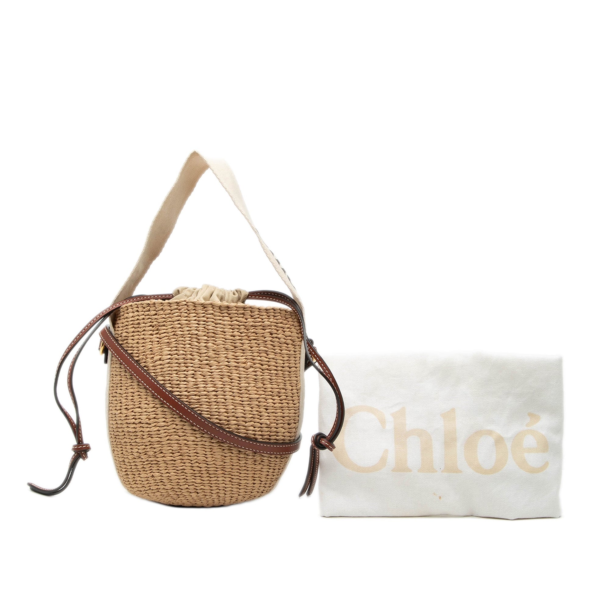 Small Raffia Woody Basket Bag