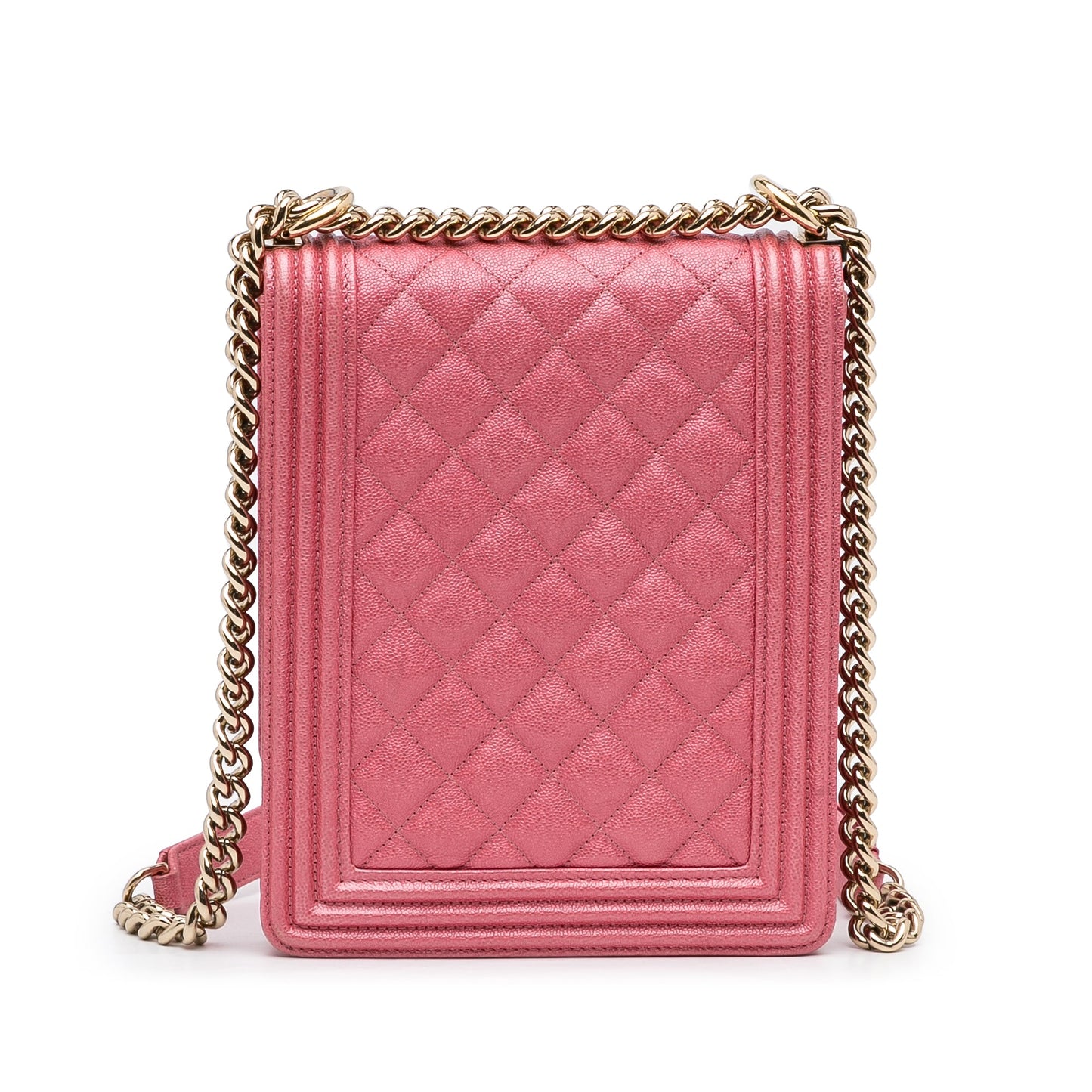 Chanel Quilted Caviar North South Boy Flap