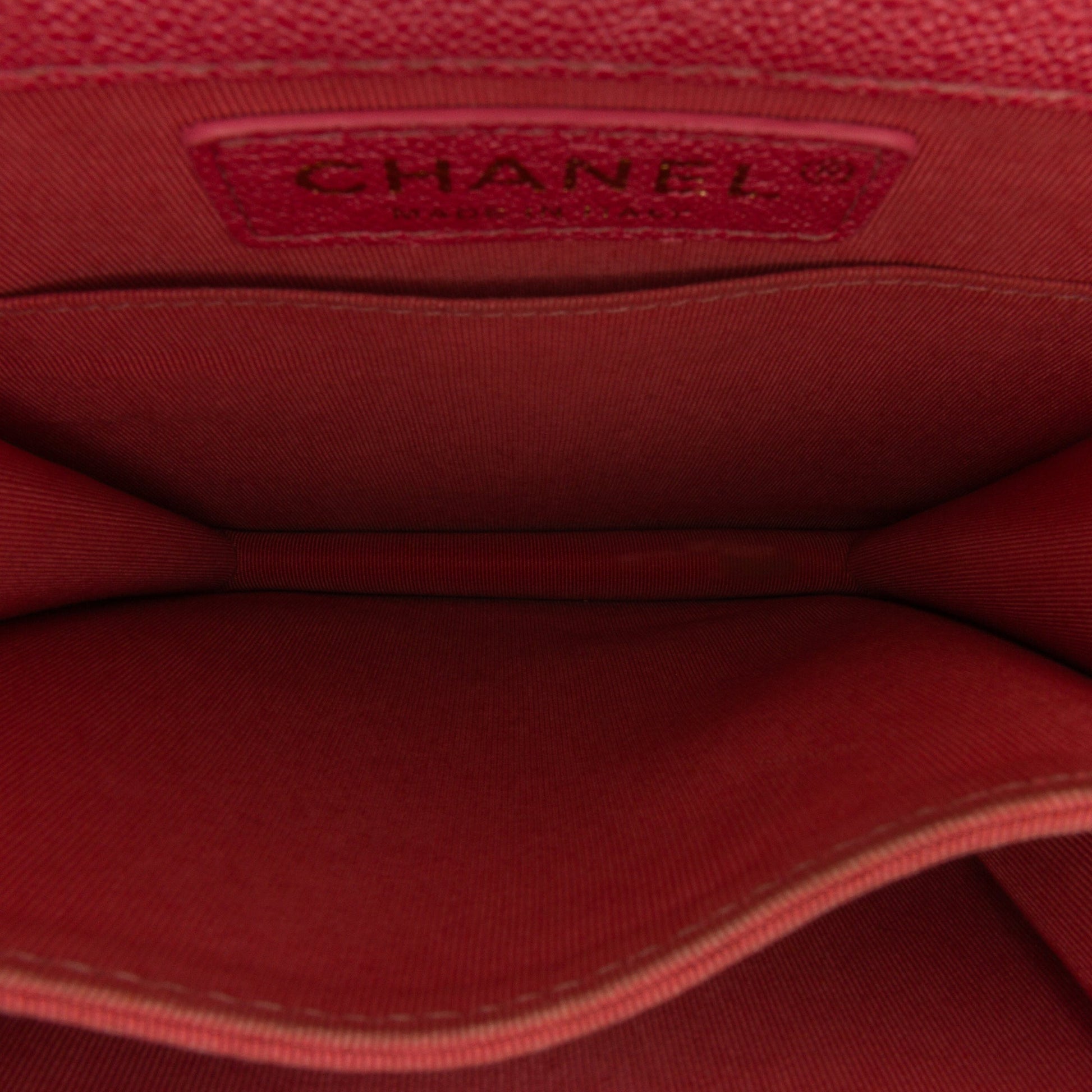 Chanel Quilted Caviar North South Boy Flap