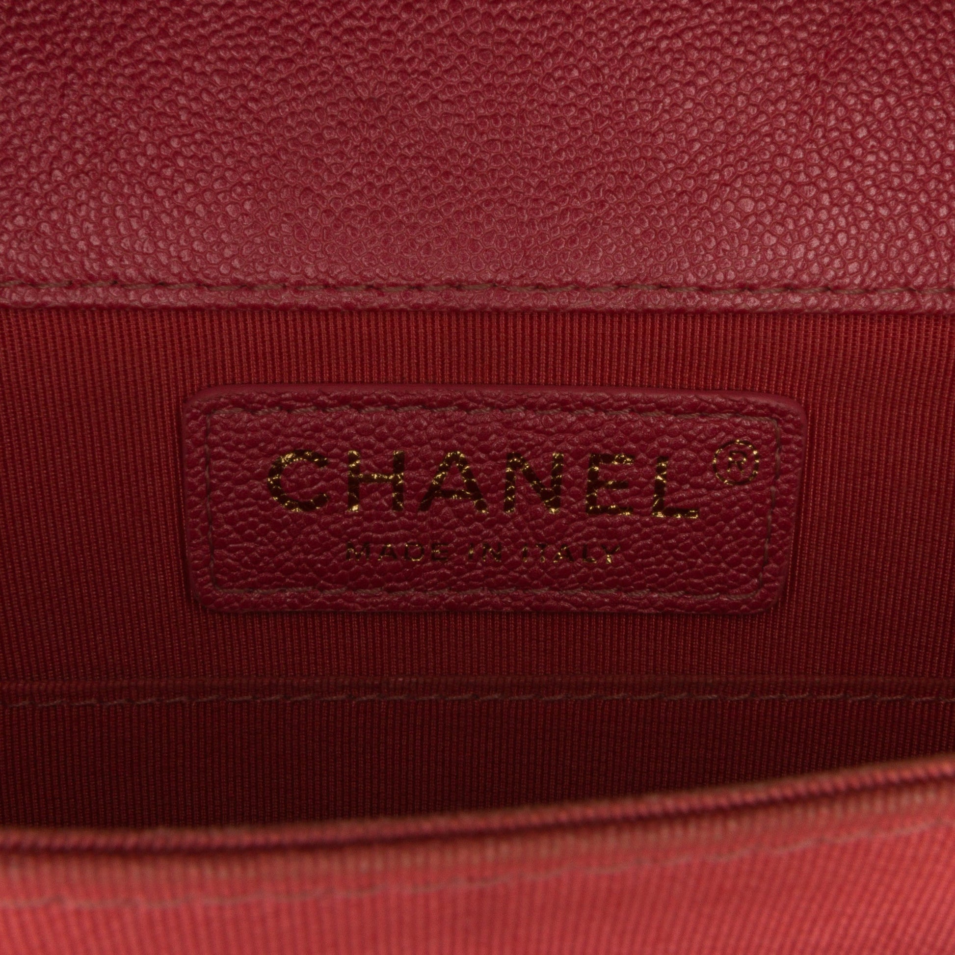 Chanel Quilted Caviar North South Boy Flap