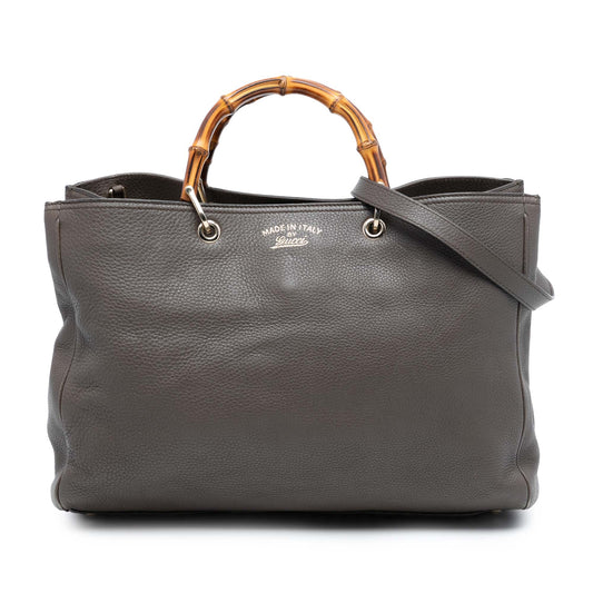 Gucci Large Calfskin Bamboo Shopper Satchel