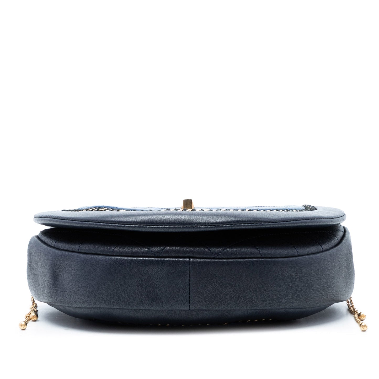 Chanel Small Quilted Lambskin Chain Detail Saddle Bag