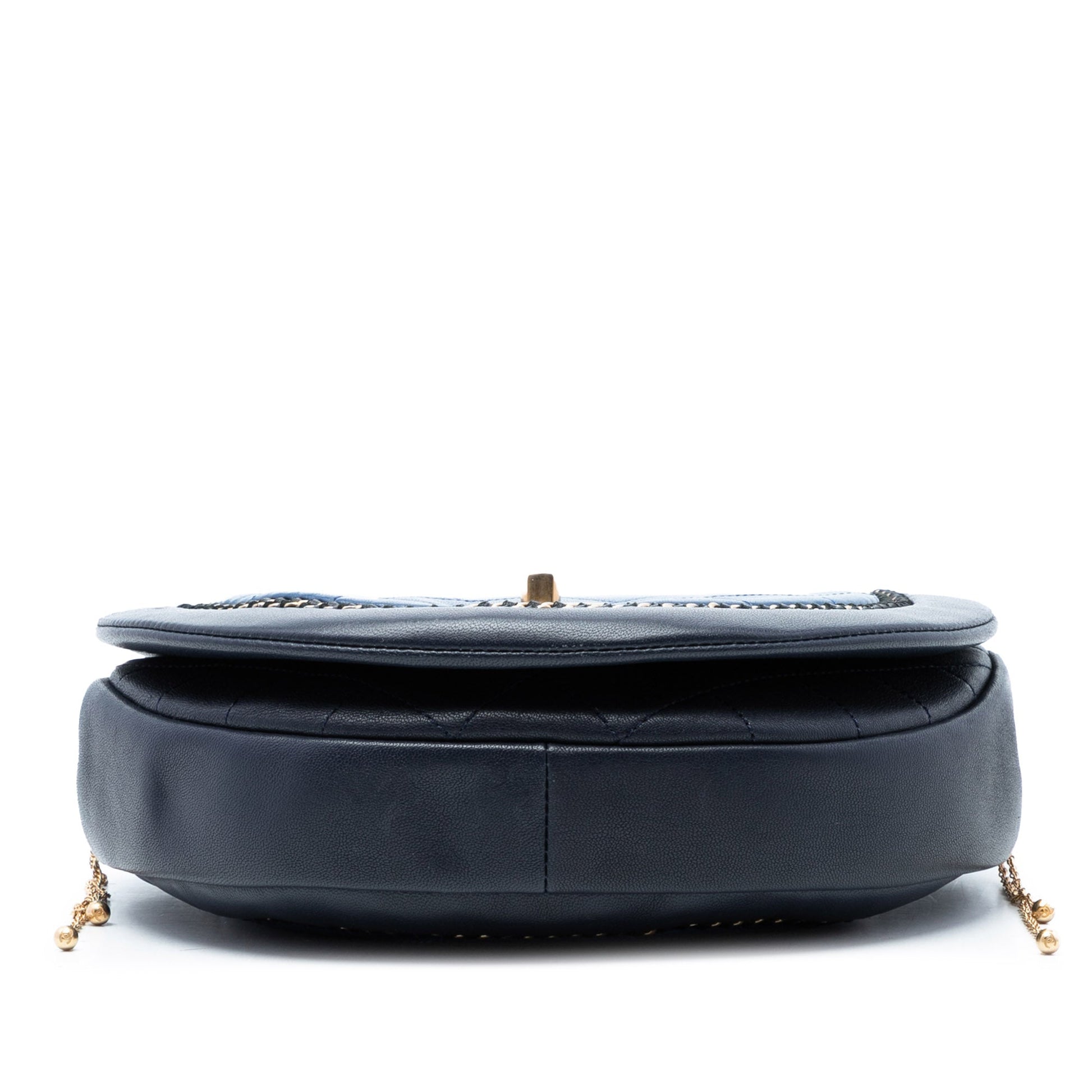 Chanel Small Quilted Lambskin Chain Detail Saddle Bag