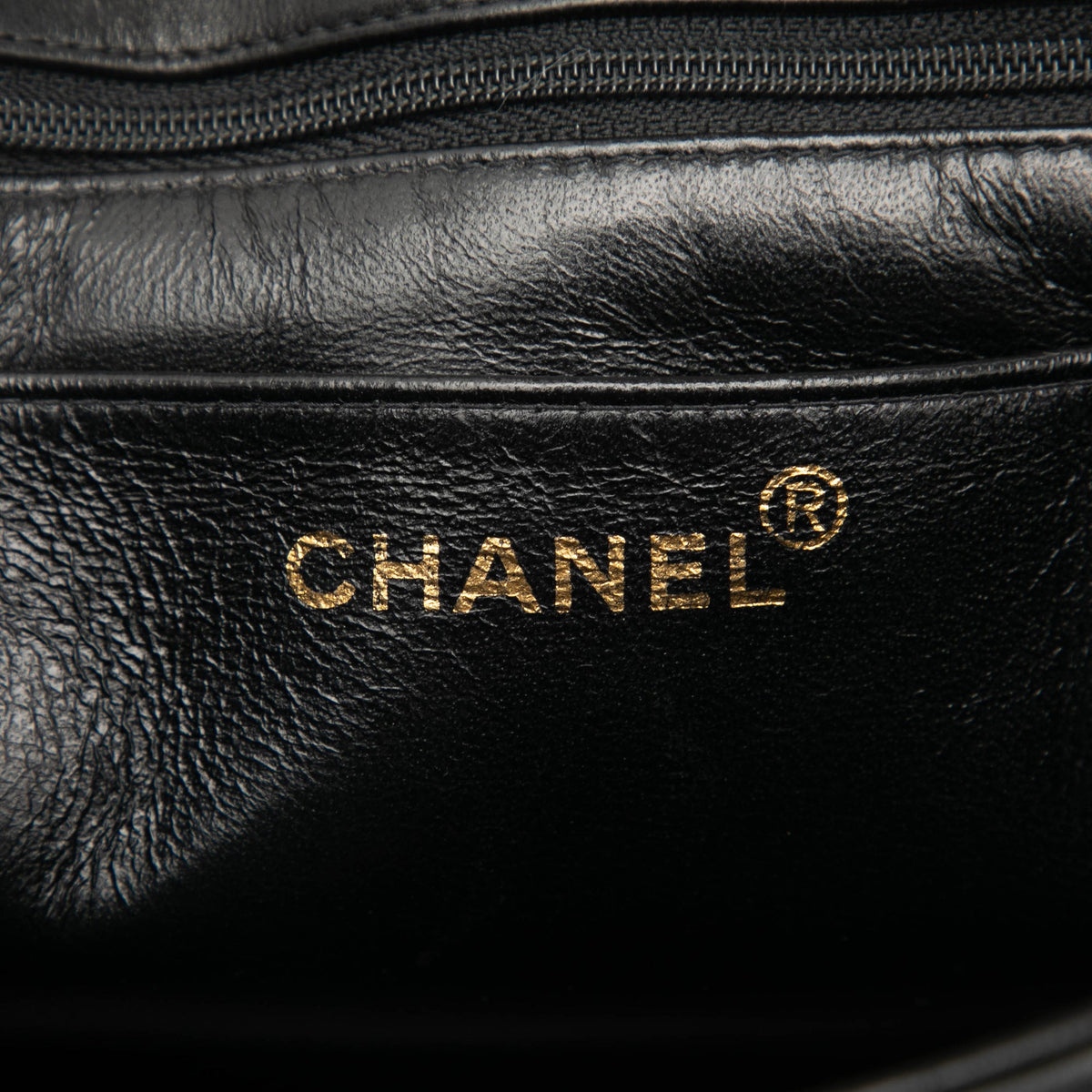 Chanel Small Square Quilted Lambskin Straight Single Flap — Black
