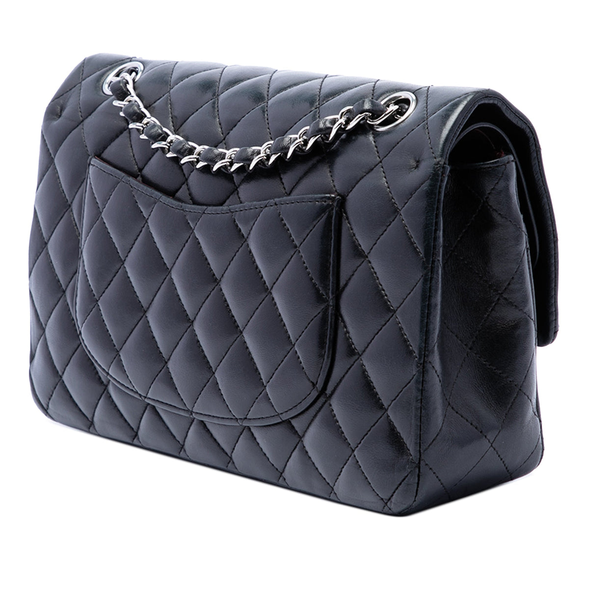 Chanel Medium Classic Lambskin Double Flap — Black