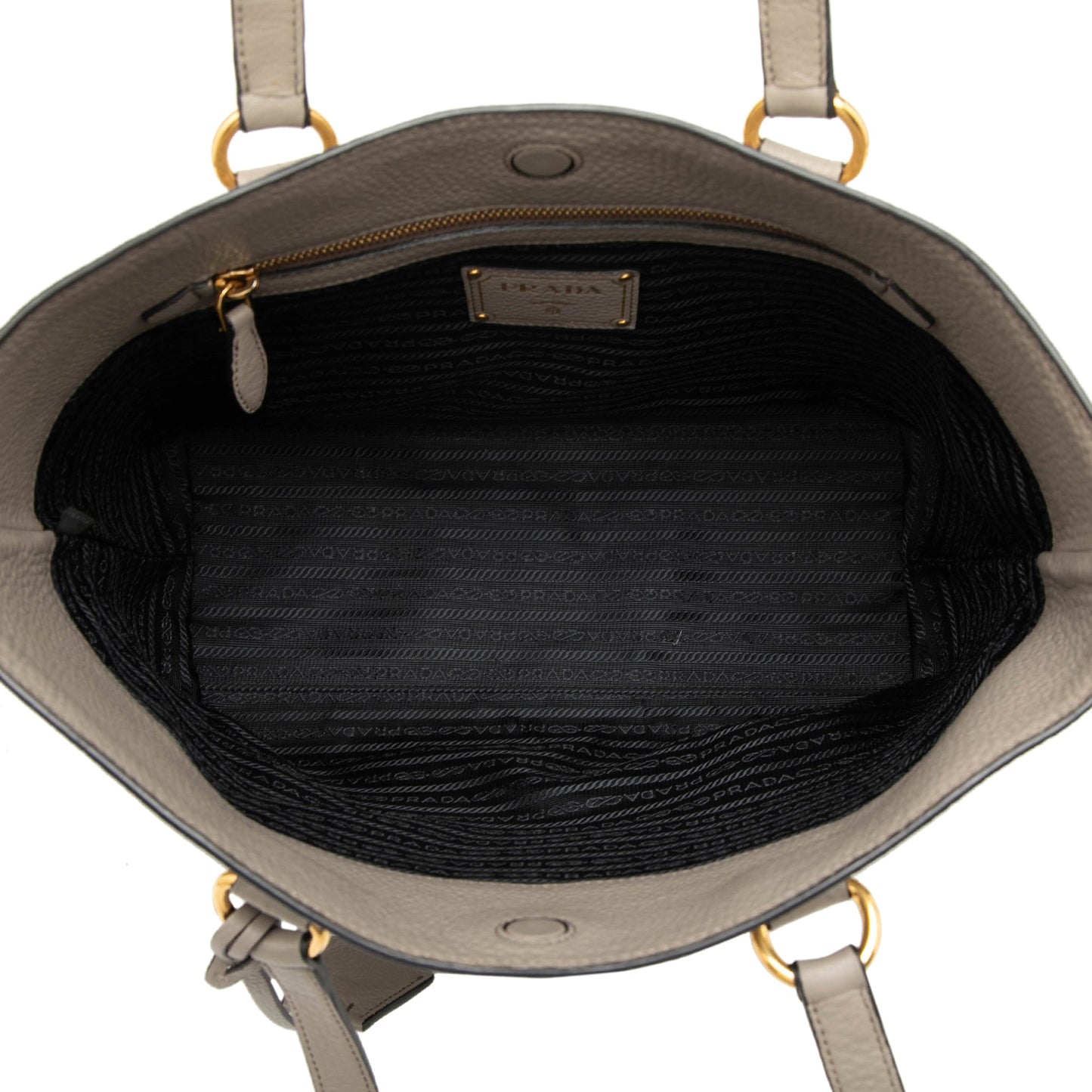 Prada Vitello Daino Canapa Logo Tote