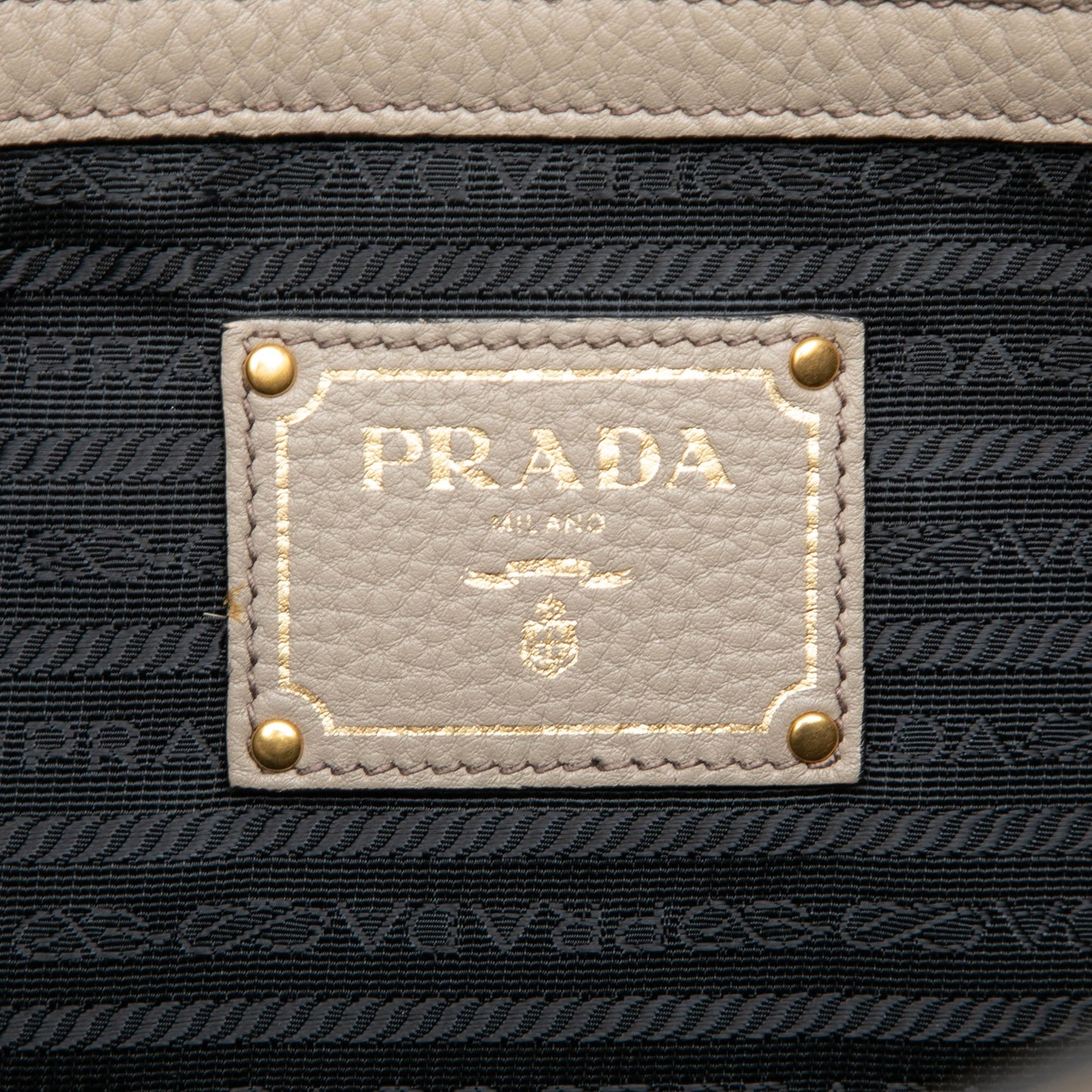 Prada Vitello Daino Canapa Logo Tote