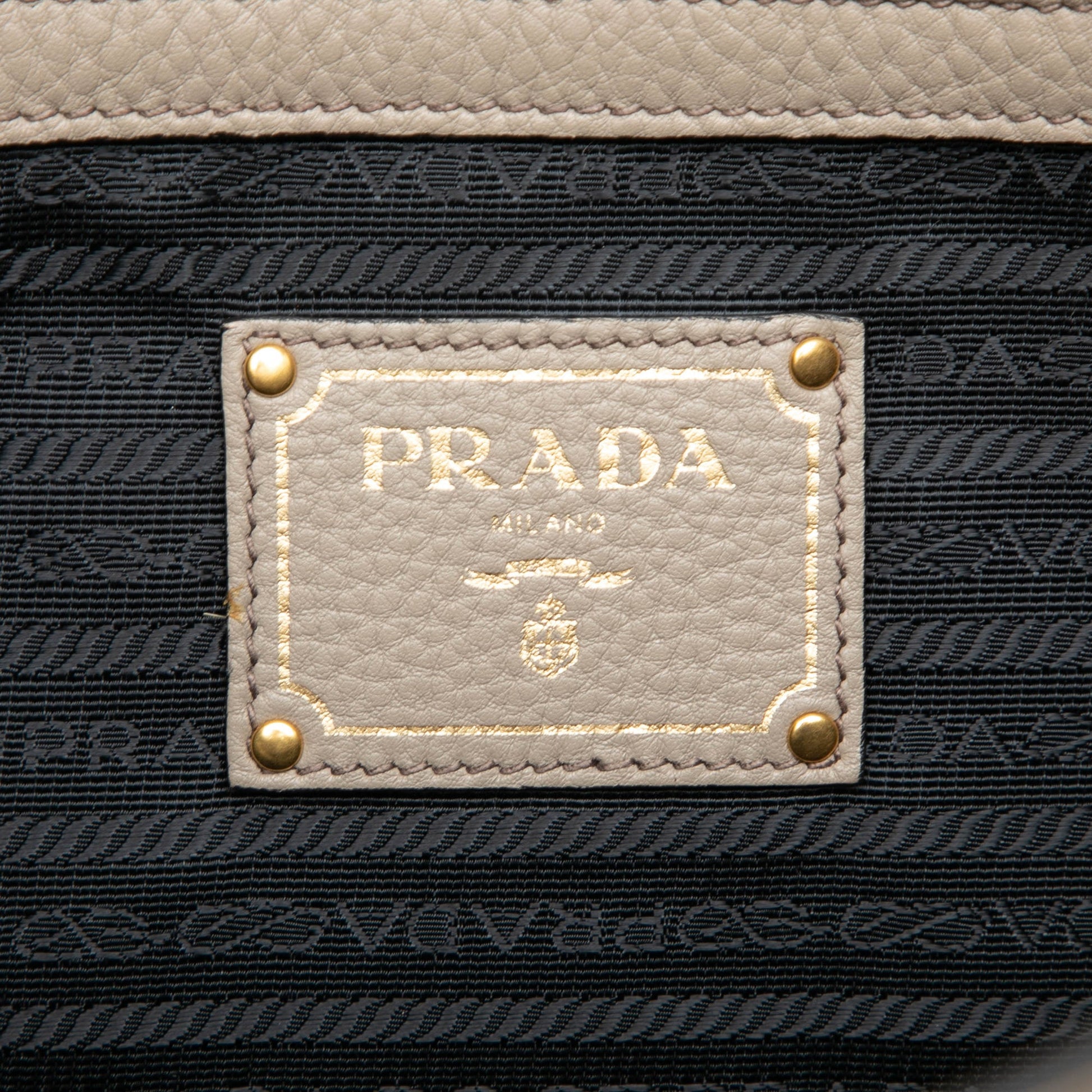 Prada Vitello Daino Canapa Logo Tote