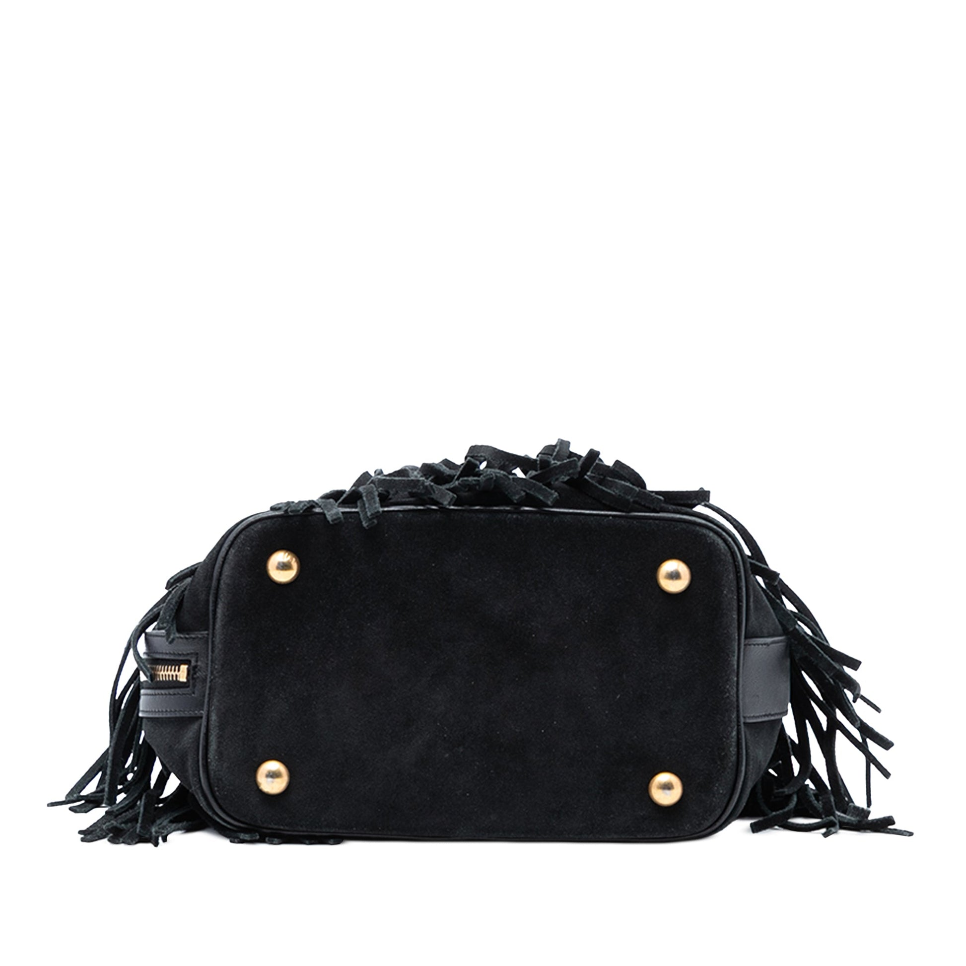 Saint Laurent Small Suede Emmanuelle Fringe Bucket Bag