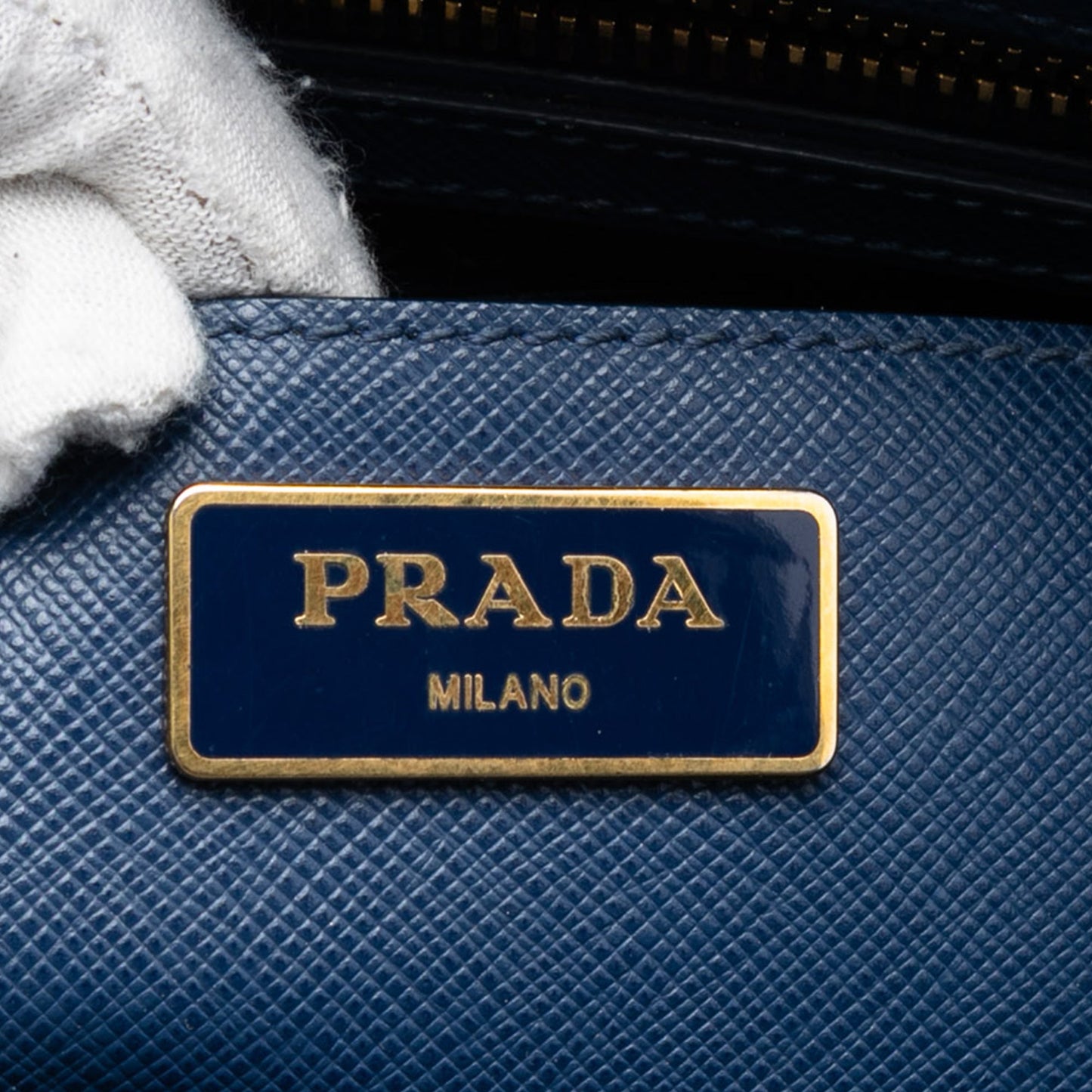 Prada Saffiano Lux Galleria Double Zip Front Pocket Satchel