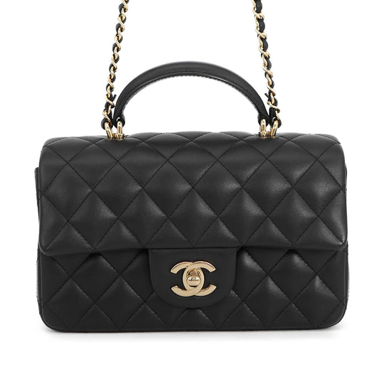 Chanel Mini Rectangular Classic Lambskin Top Handle Flap