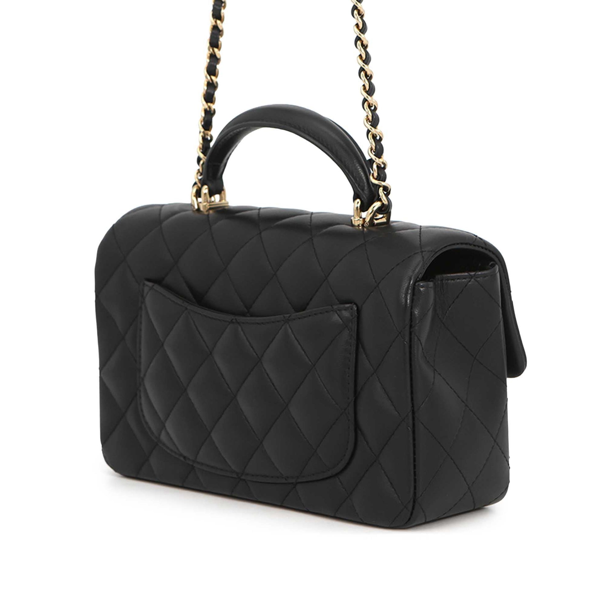 Chanel Mini Rectangular Classic Lambskin Top Handle Flap
