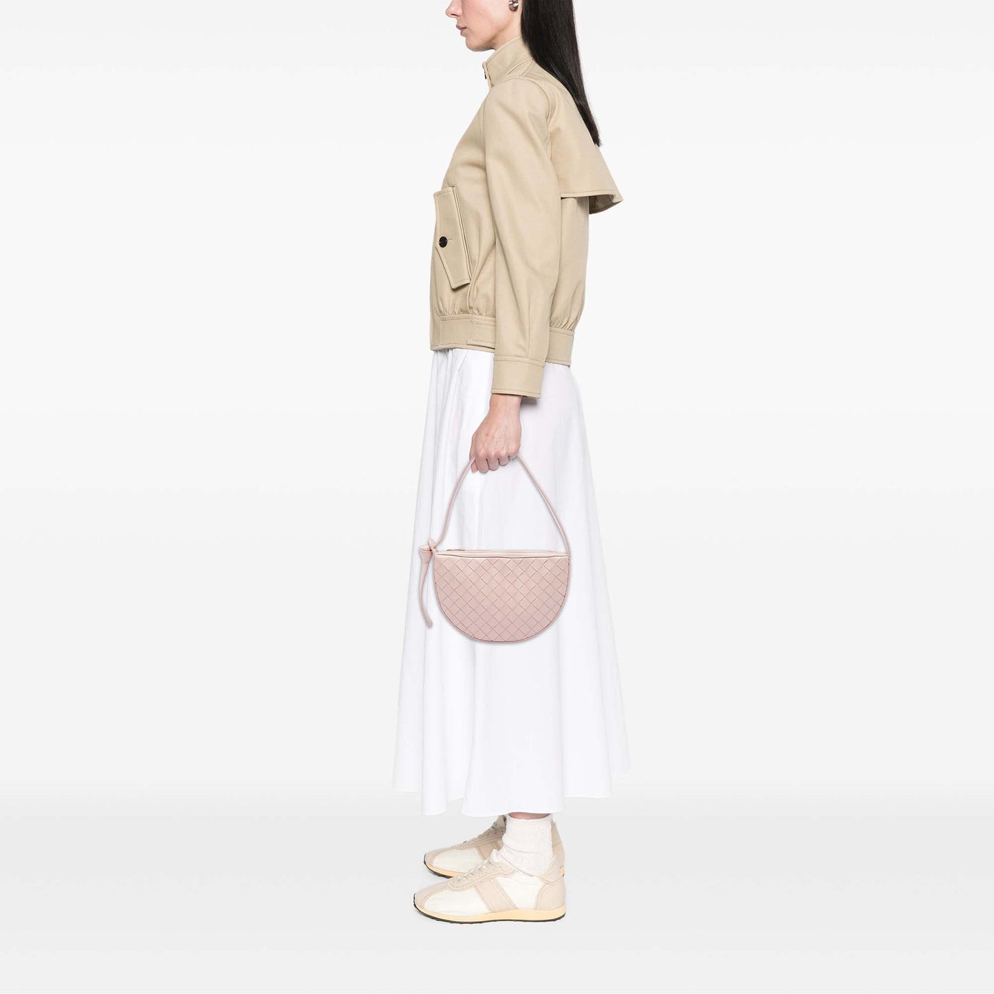 Bottega Veneta Mini Leather Intrecciato Sunrise Hobo