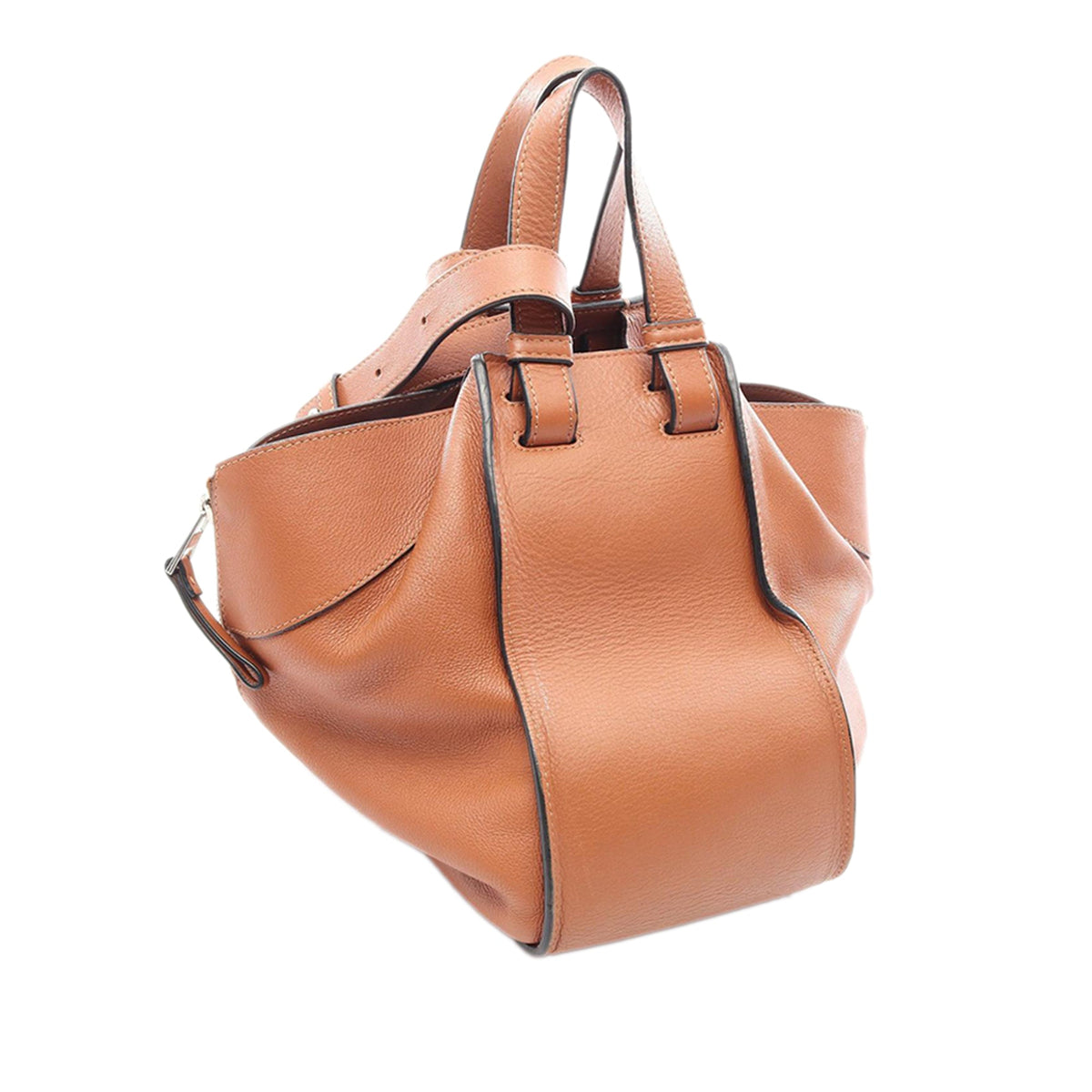 LOEWE Small Leather Hammock Satchel — Brown