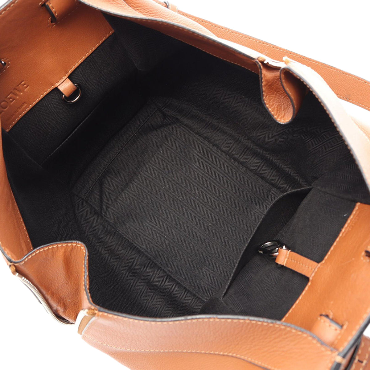 LOEWE Small Leather Hammock Satchel — Brown