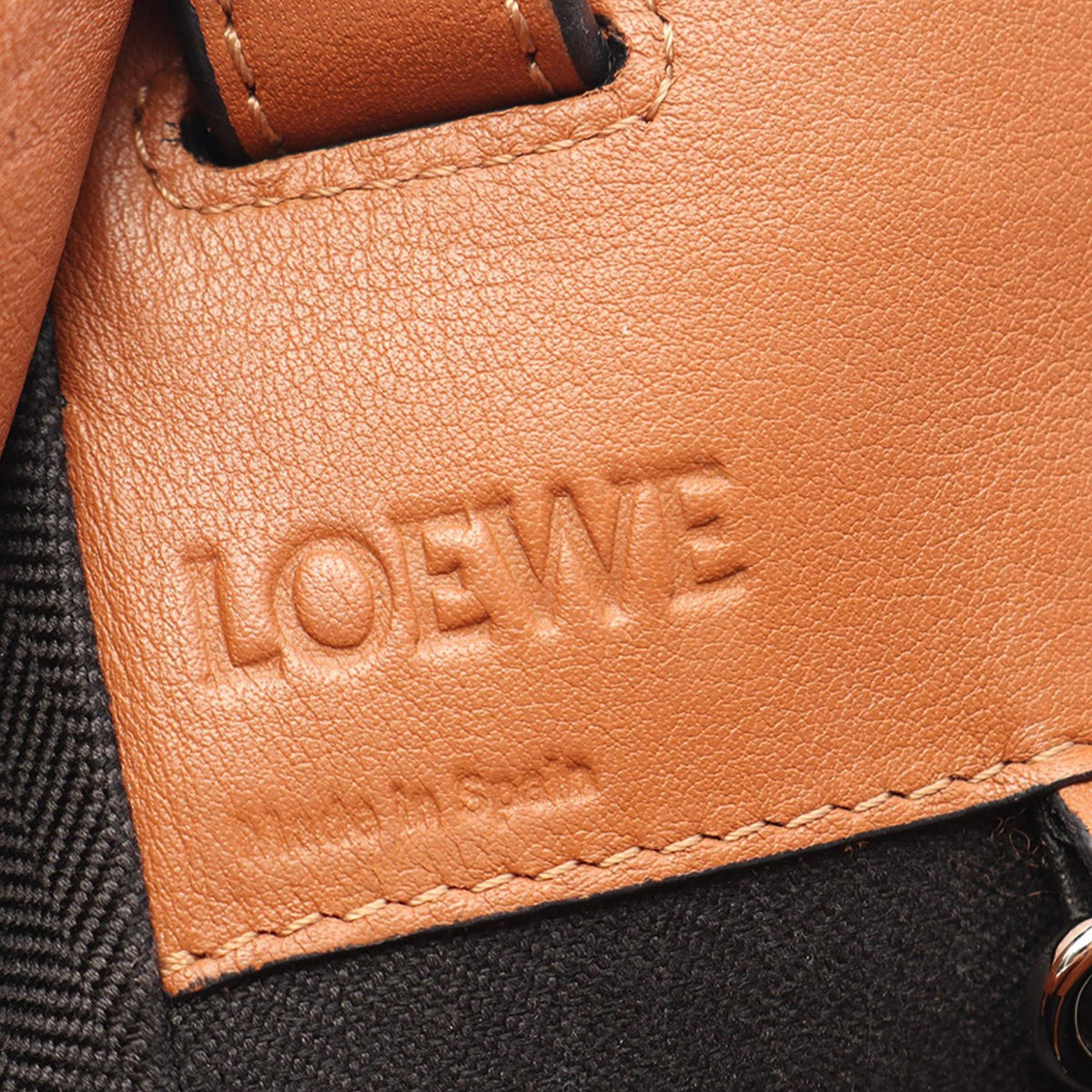 LOEWE Small Leather Hammock Satchel — Brown