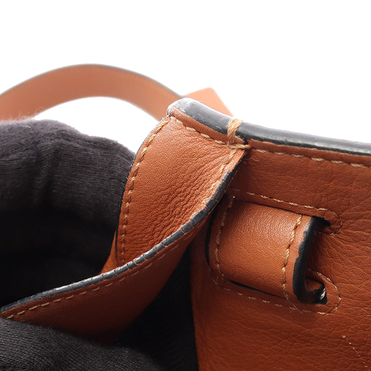 LOEWE Small Leather Hammock Satchel — Brown