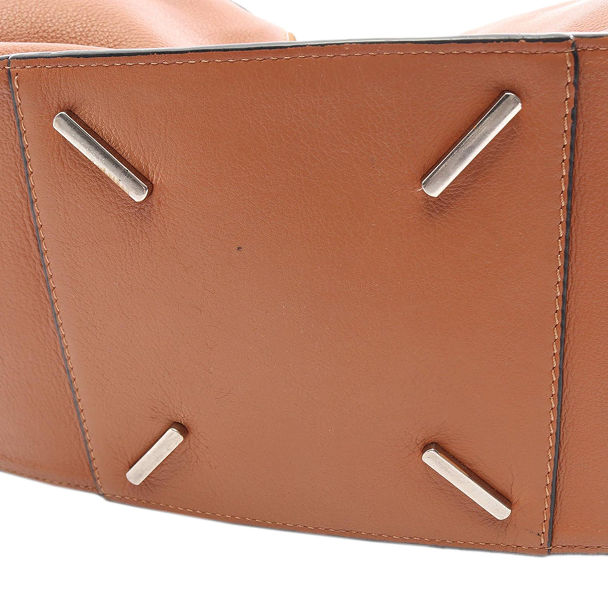 LOEWE Small Leather Hammock Satchel — Brown