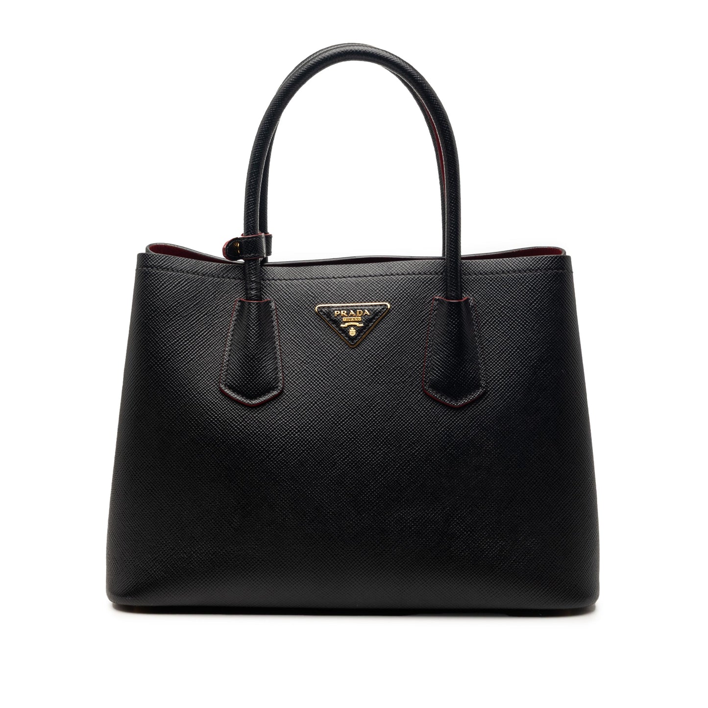 Small Saffiano Cuir Double Satchel